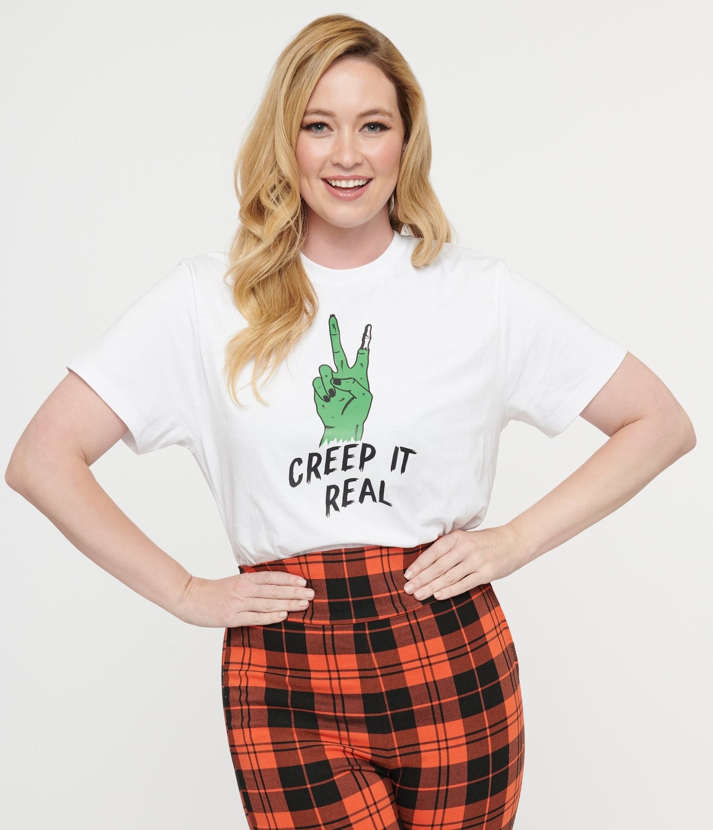 Unique Vintage White Creep It Real Unisex Graphic Tee - Unique Vintage - Womens, GRAPHIC TEES, TEES