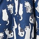 Vintage Style Navy & White Cat Print Swing Skirt - Unique Vintage - Womens, BOTTOMS, SKIRTS