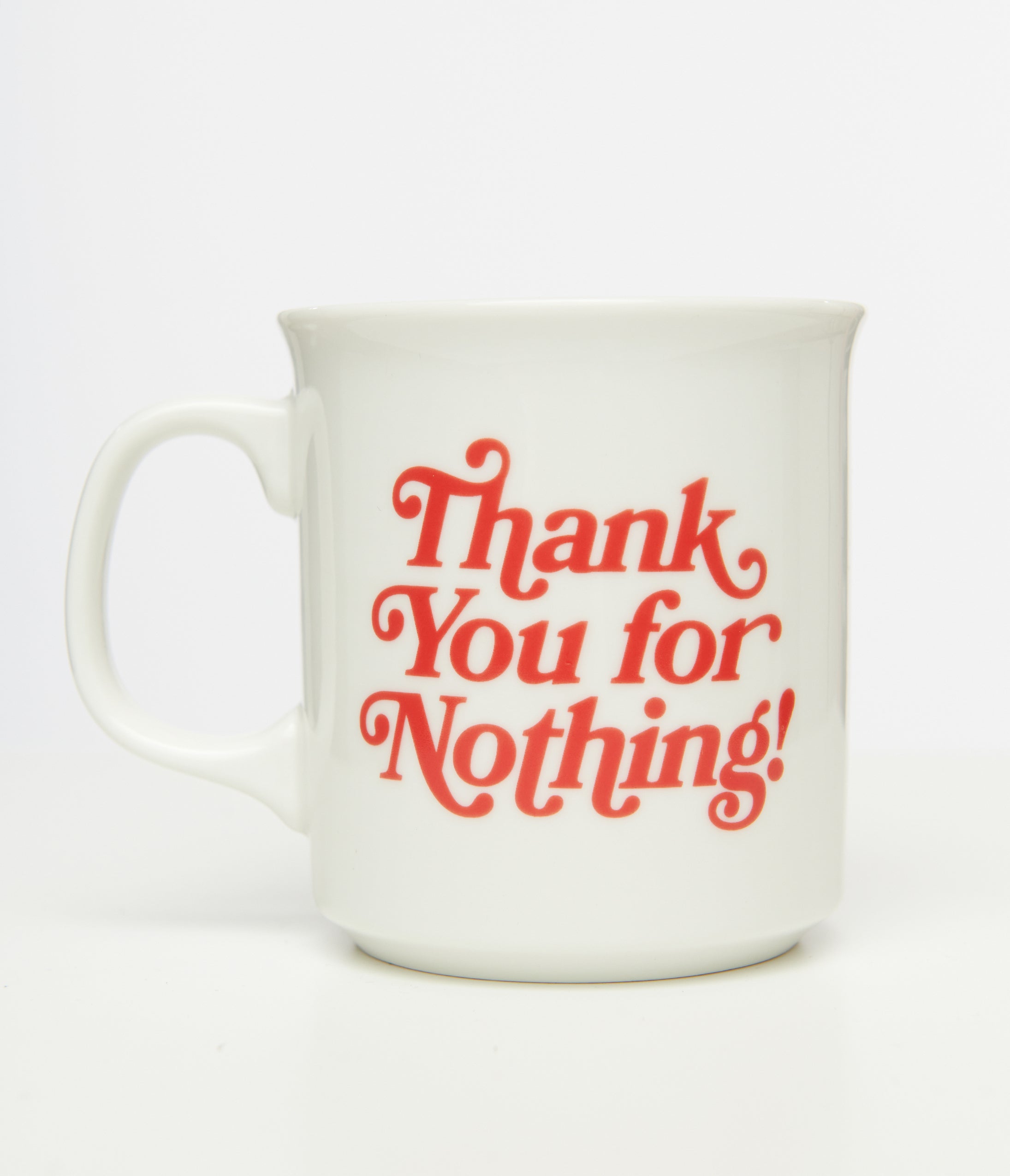 White Thank You For Nothing Mug – Unique Vintage