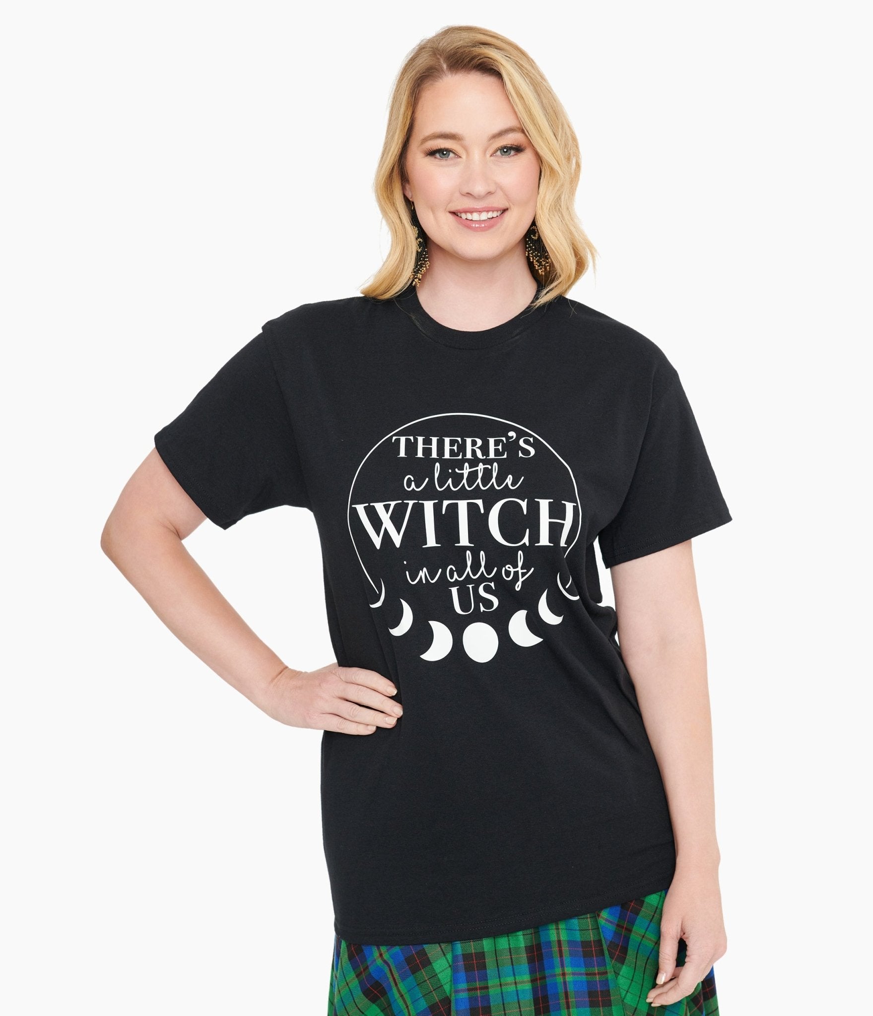 Wickedly Divine Shop Black There's A Little Witch In All Of Us Unisex Graphic Tee - Unique Vintage - Womens, TOPS, TEES