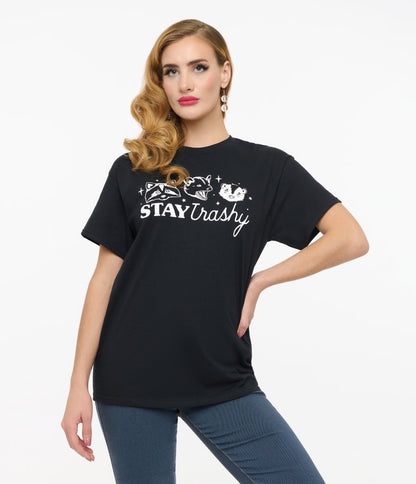 Wickedly Divine Shop Stay Trashy Unisex Graphic Tee - Unique Vintage - Womens, TOPS, TEES