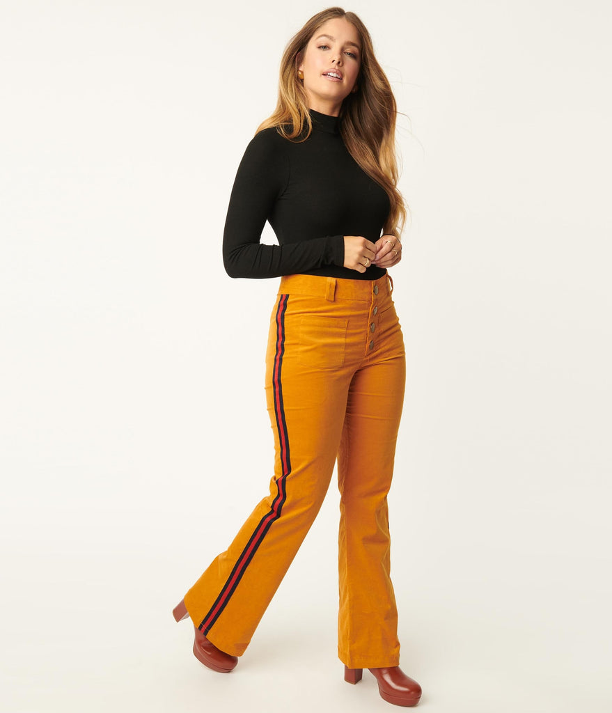 Smak Parlour Mustard Corduroy Picket Line Pants – Unique Vintage