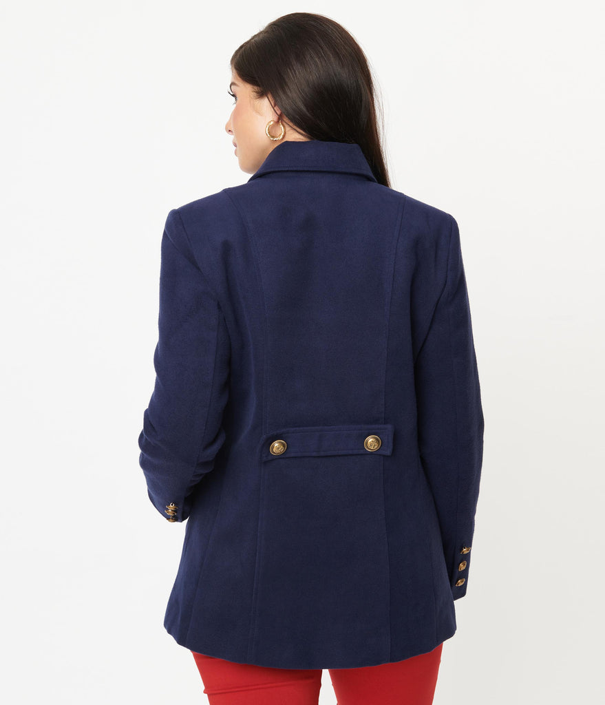 Unique Vintage Navy Squad Peacoat