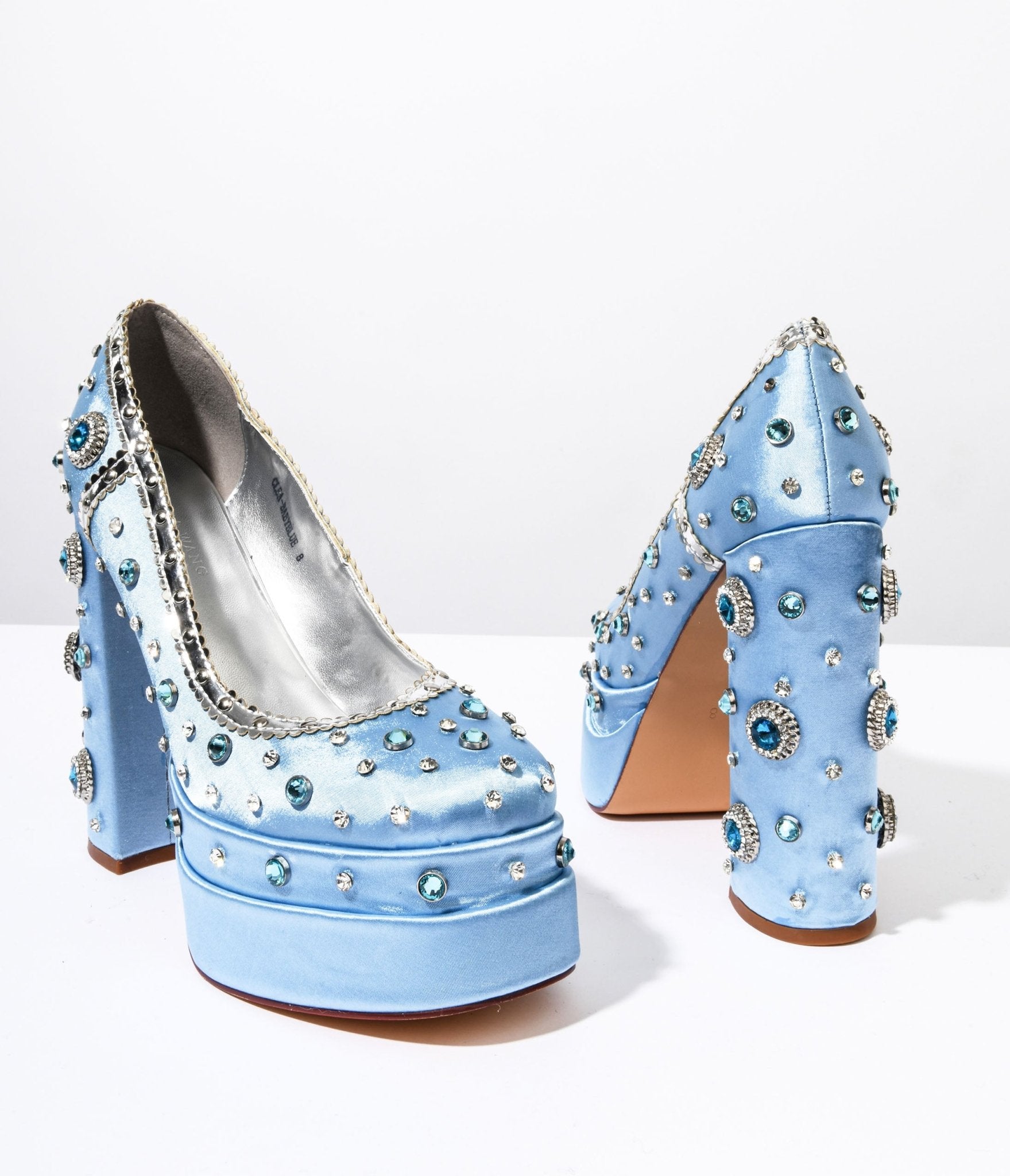 Light blue store platform shoes