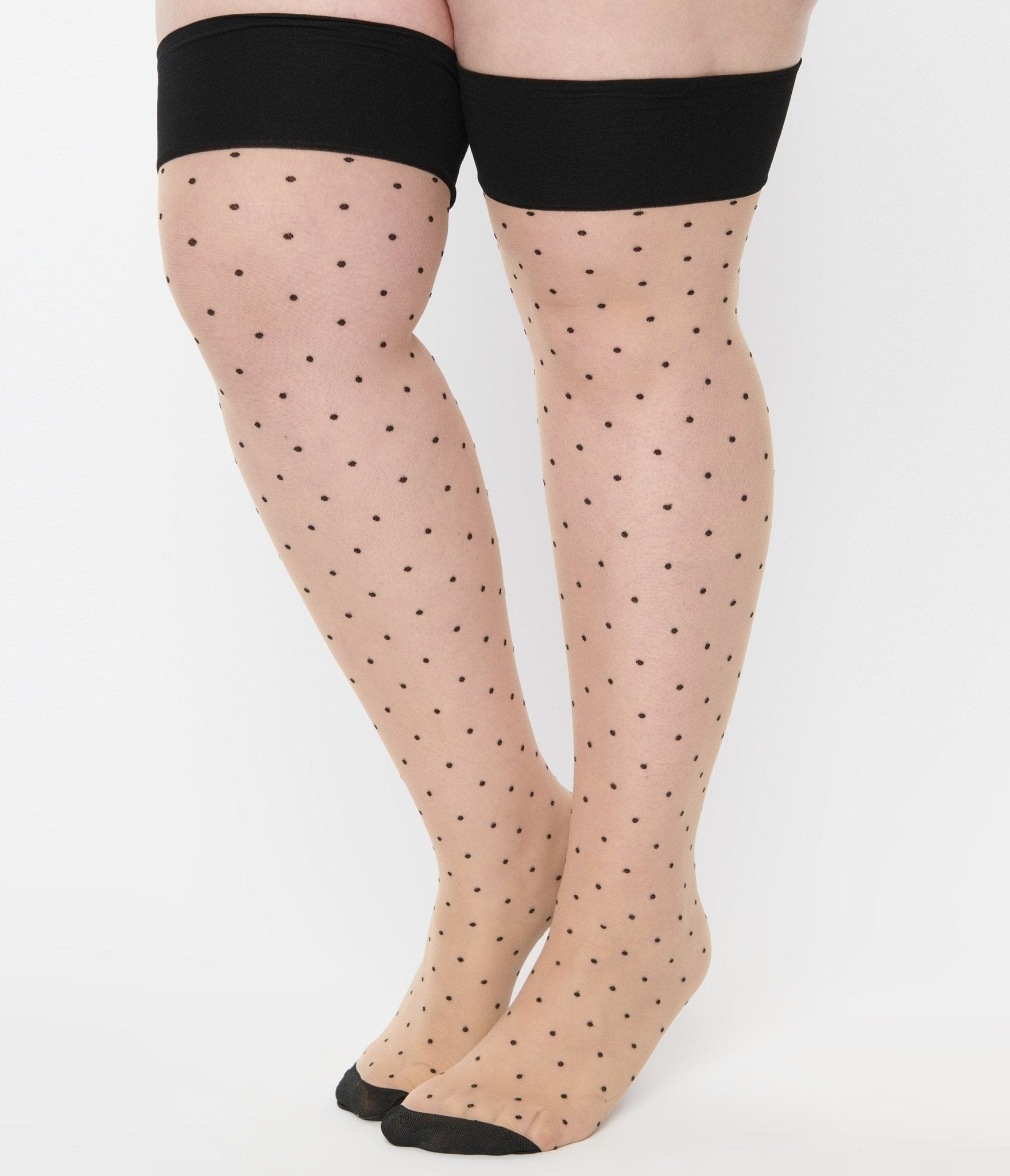 Polka dot 2025 thigh high stockings