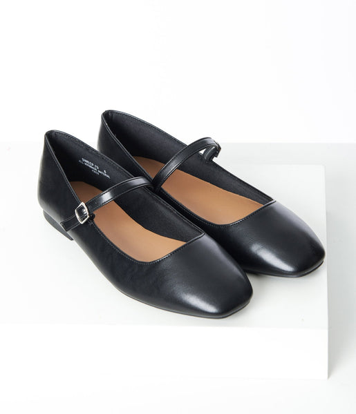 1960s Black Mary Jane Flats – Unique Vintage