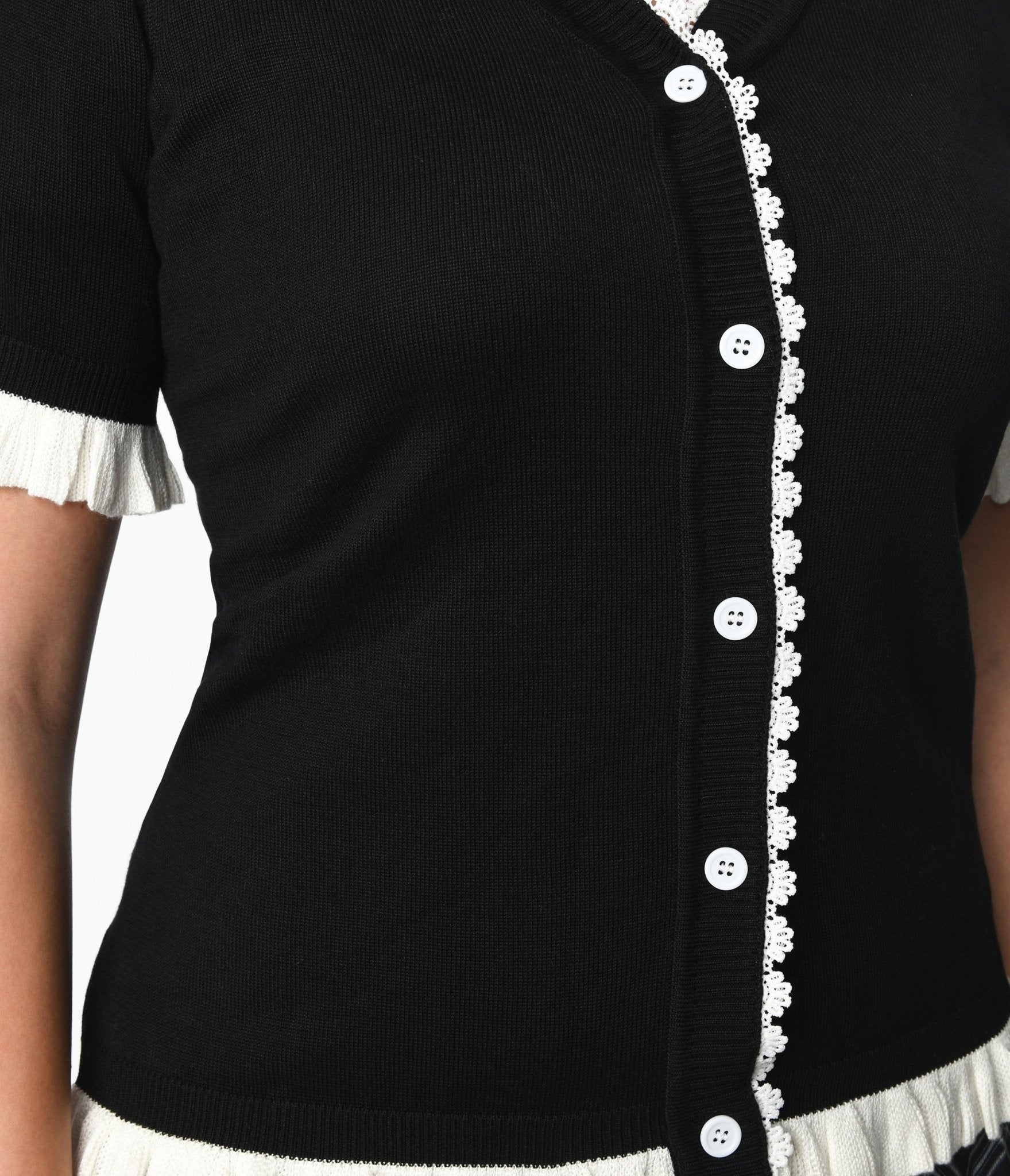 Ladies black hotsell short sleeve cardigan