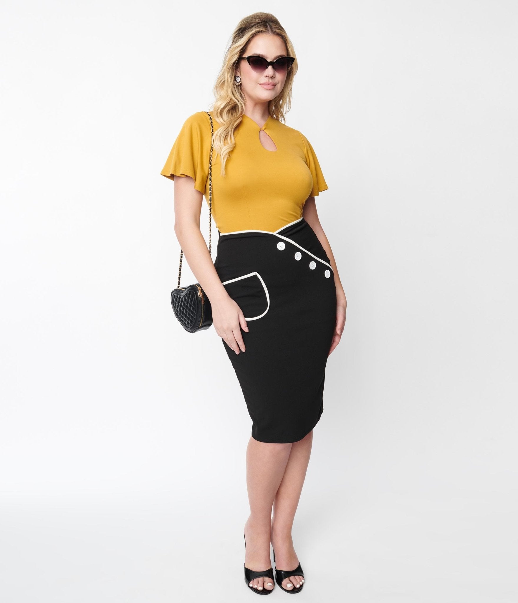 Vintage black 2025 pencil skirt