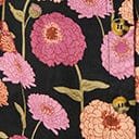 Black & Zinnia Floral Fit & Flare Dress - Unique Vintage - Womens, DRESSES, FIT AND FLARE