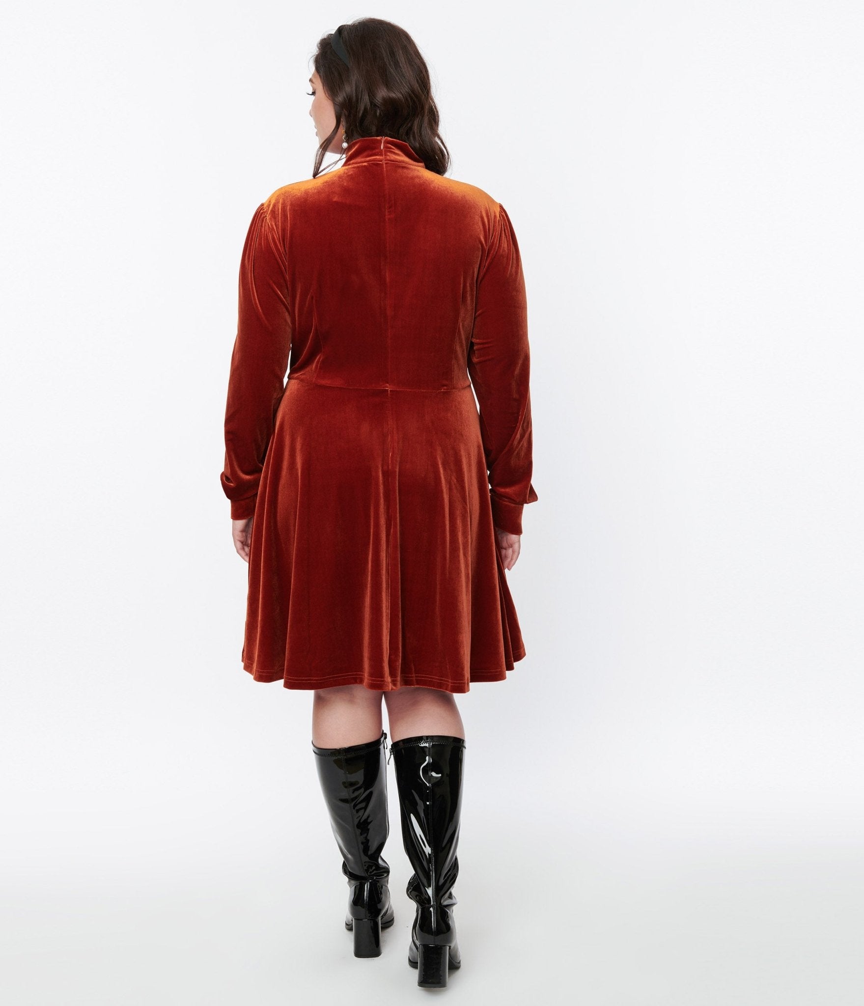 Burnt orange velvet on sale dress