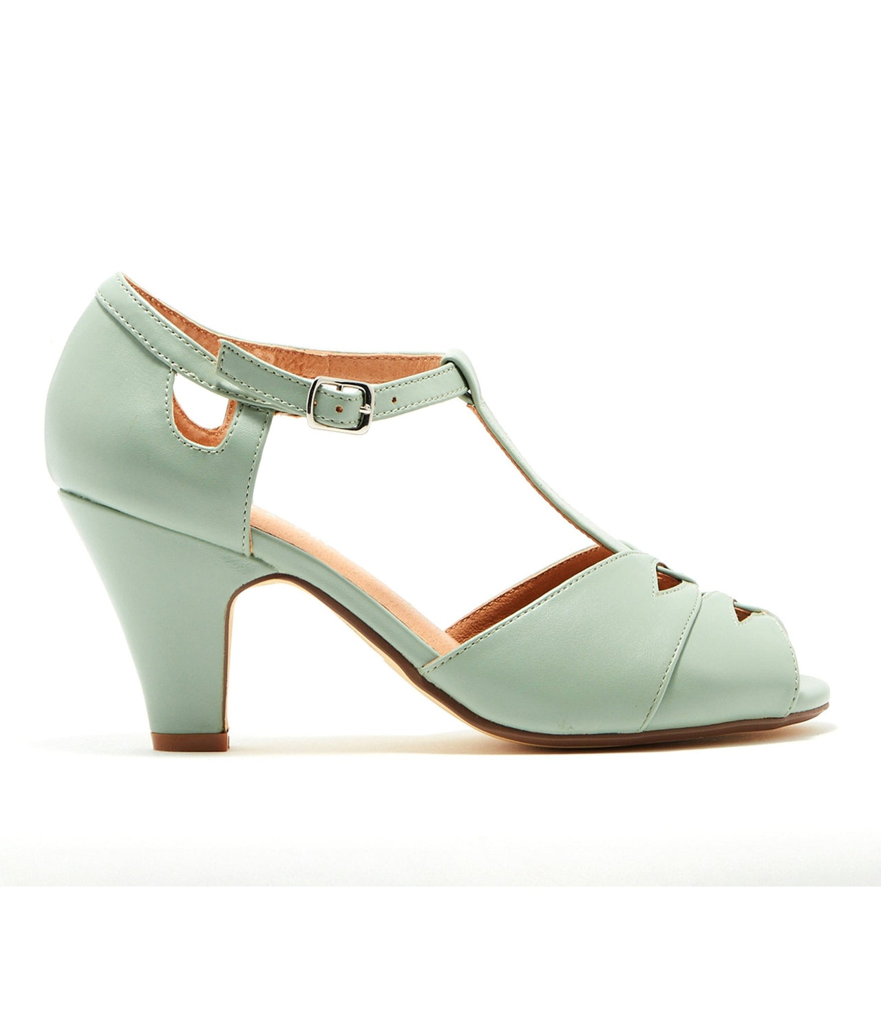 Chelsea Crew 1920s Mint Leatherette T-Strap Catherina Heels – Unique ...