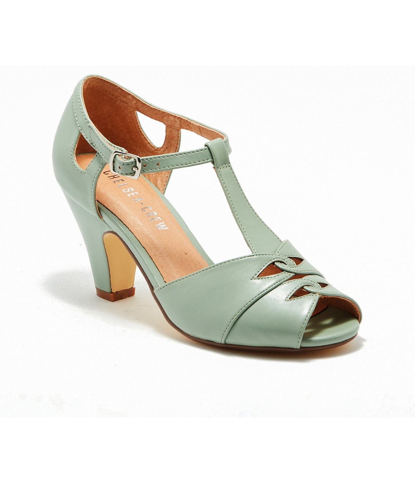 Chelsea Crew 1920s Mint Leatherette T-Strap Catherina Heels – Unique ...