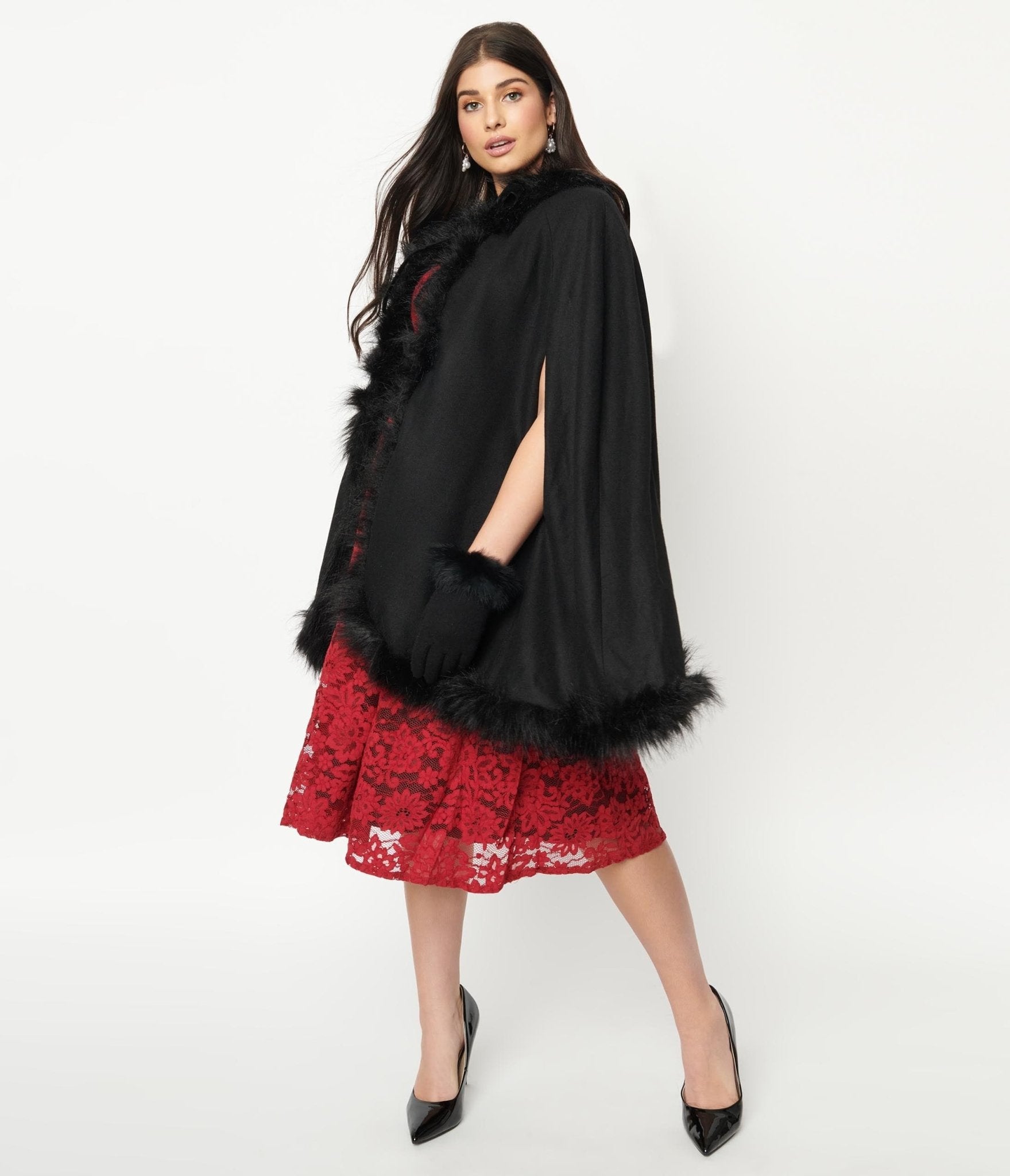 Fur cape hot sale coat