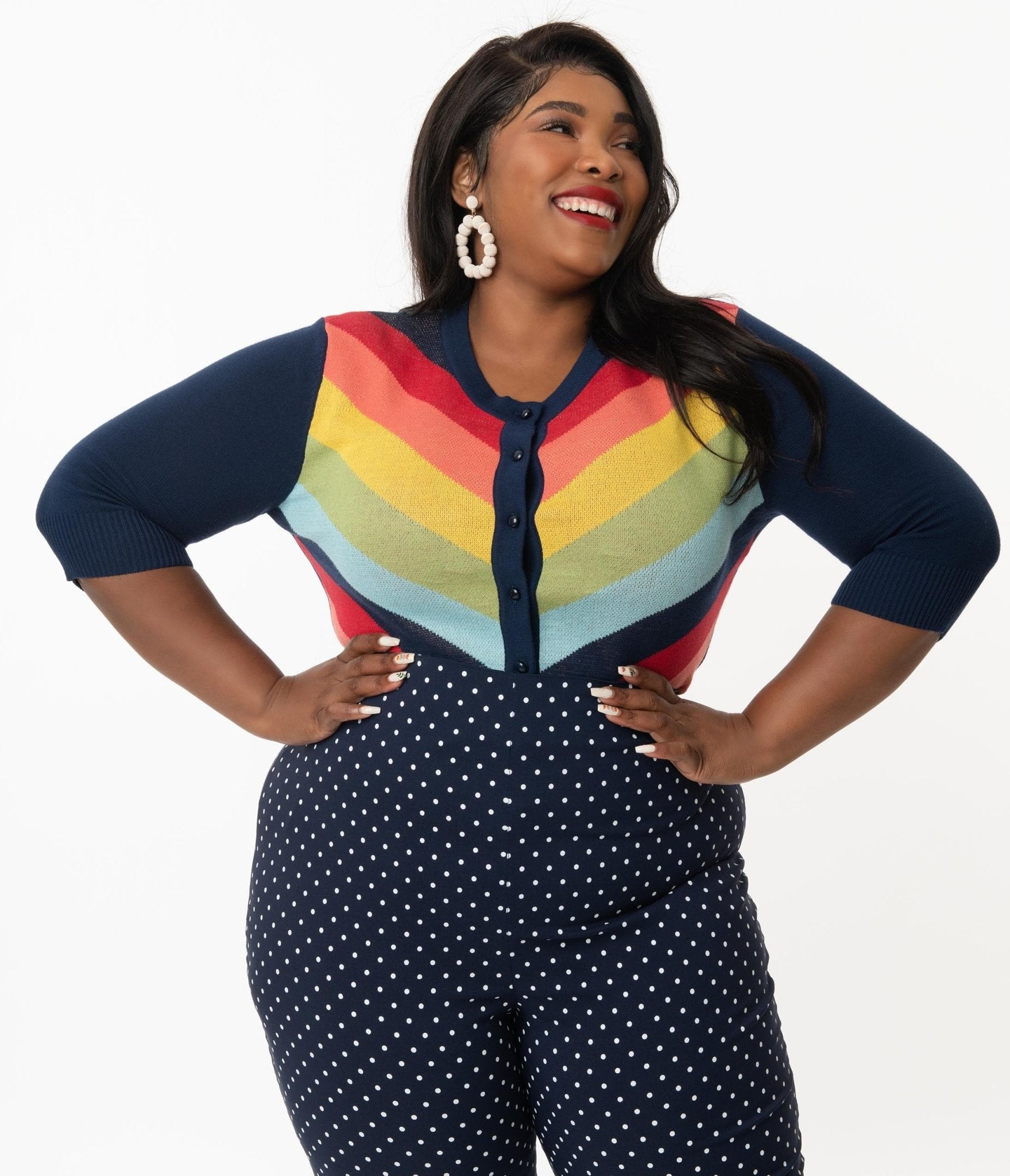 Rainbow cardigan sale plus size