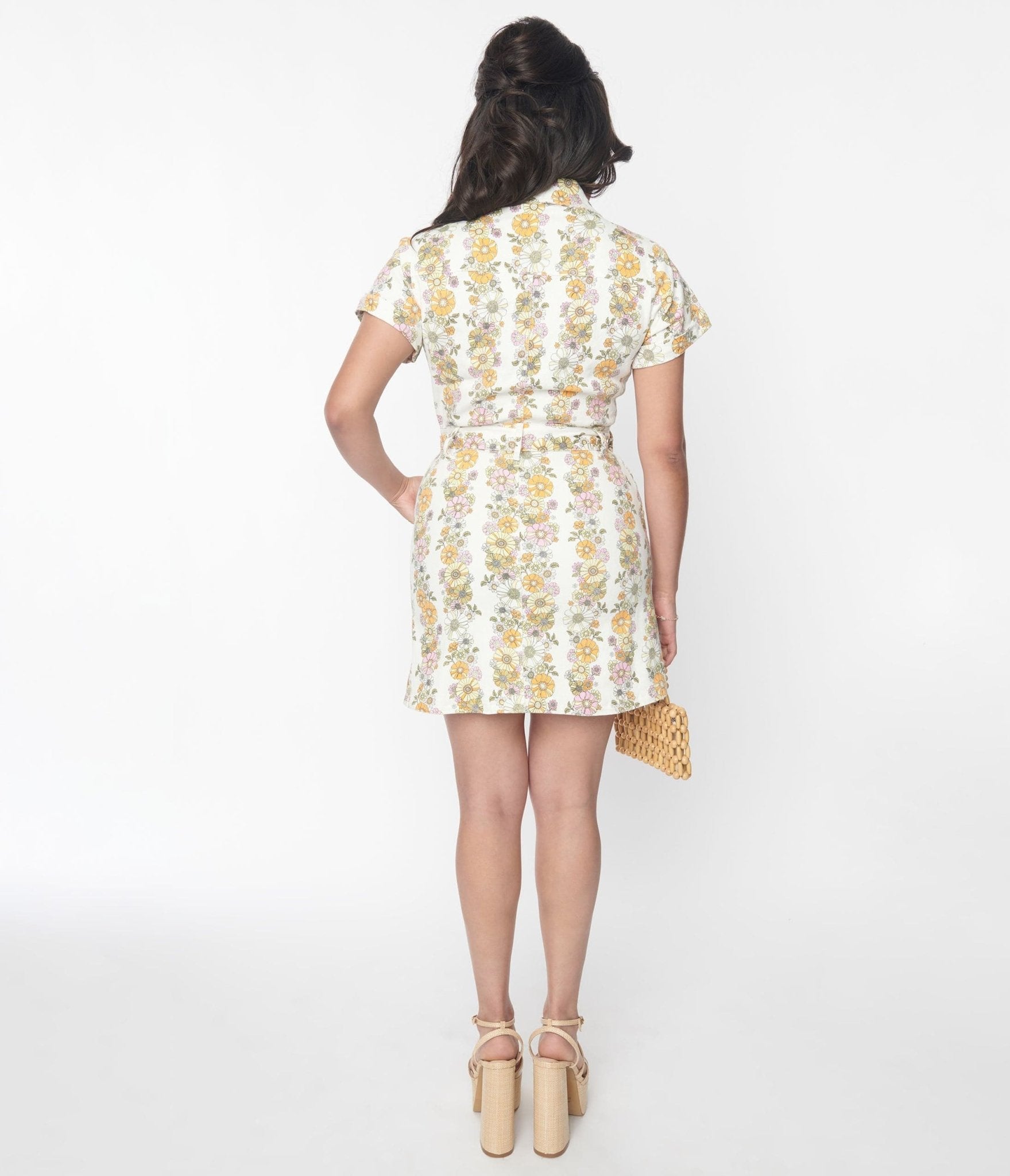 Floral Sleeveless Denim Cotton Dress For Girls – Naughty Ninos