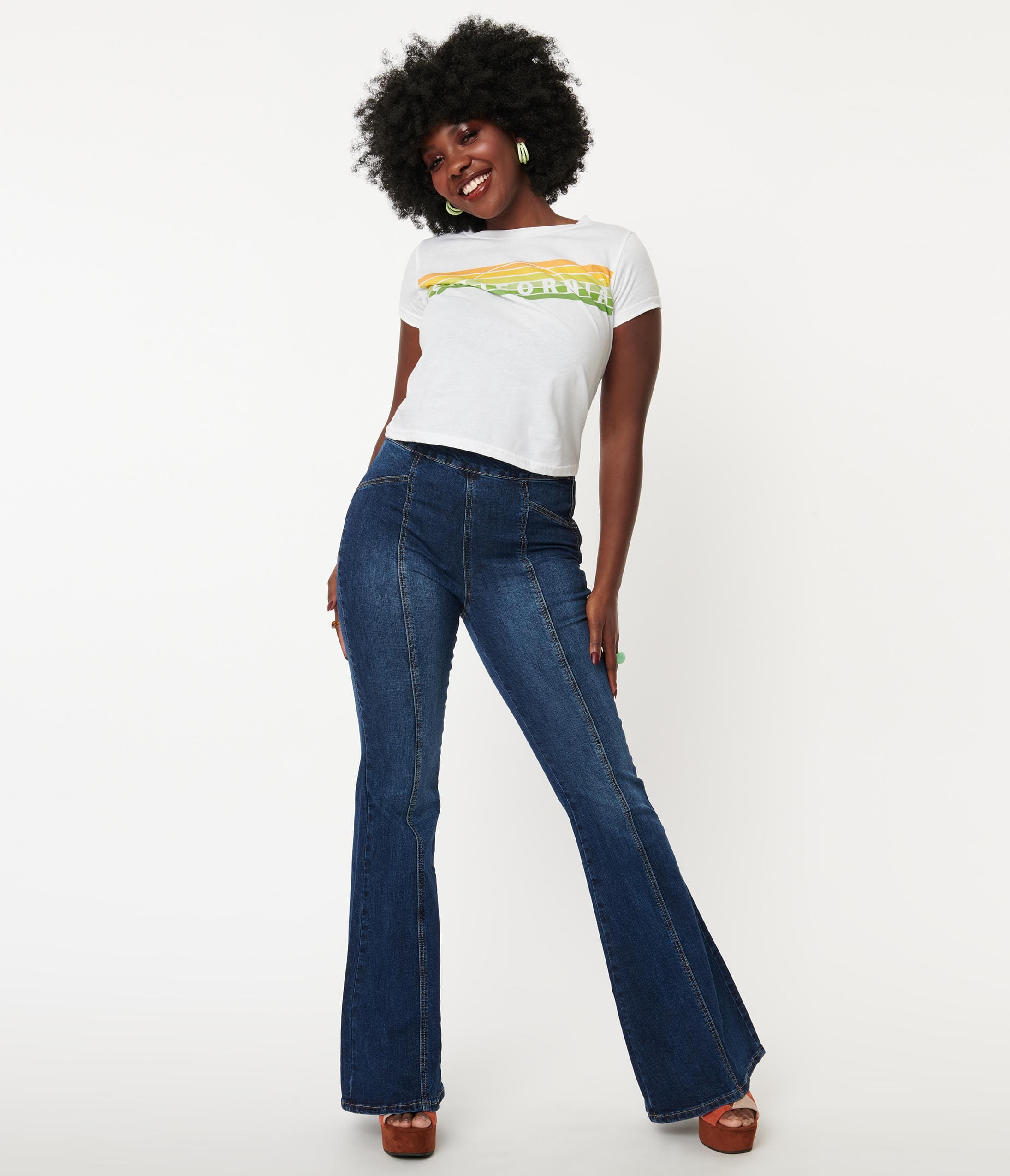 High waisted bell bottom jeans outlet 70's