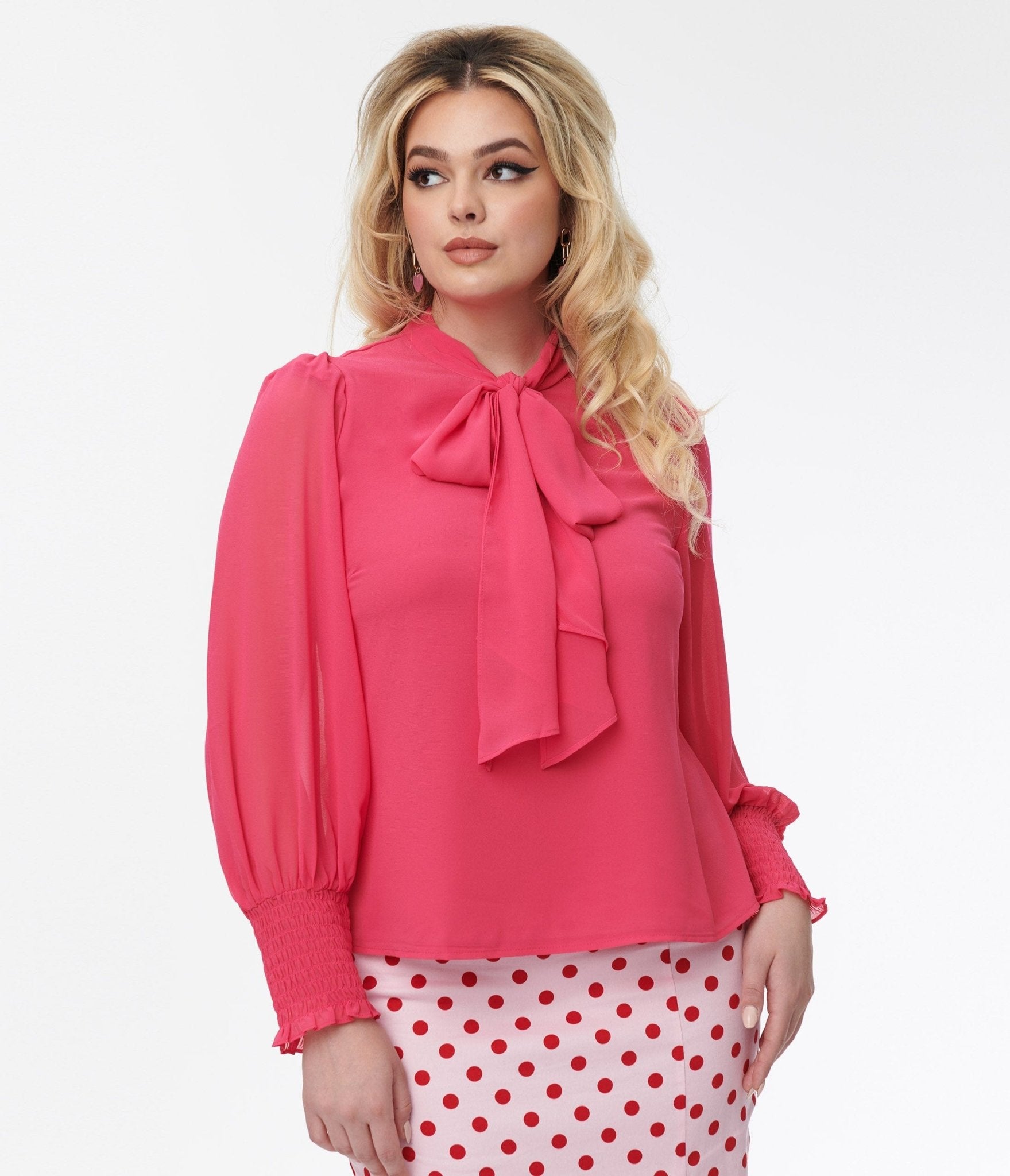 Fuchsia Bow Tie Vicente Blouse – Unique Vintage