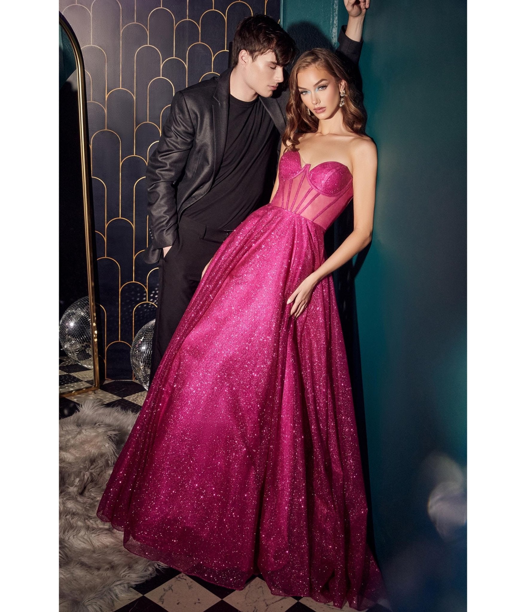 Floral Bustier Glitter Dress – Pink Slip Boutique