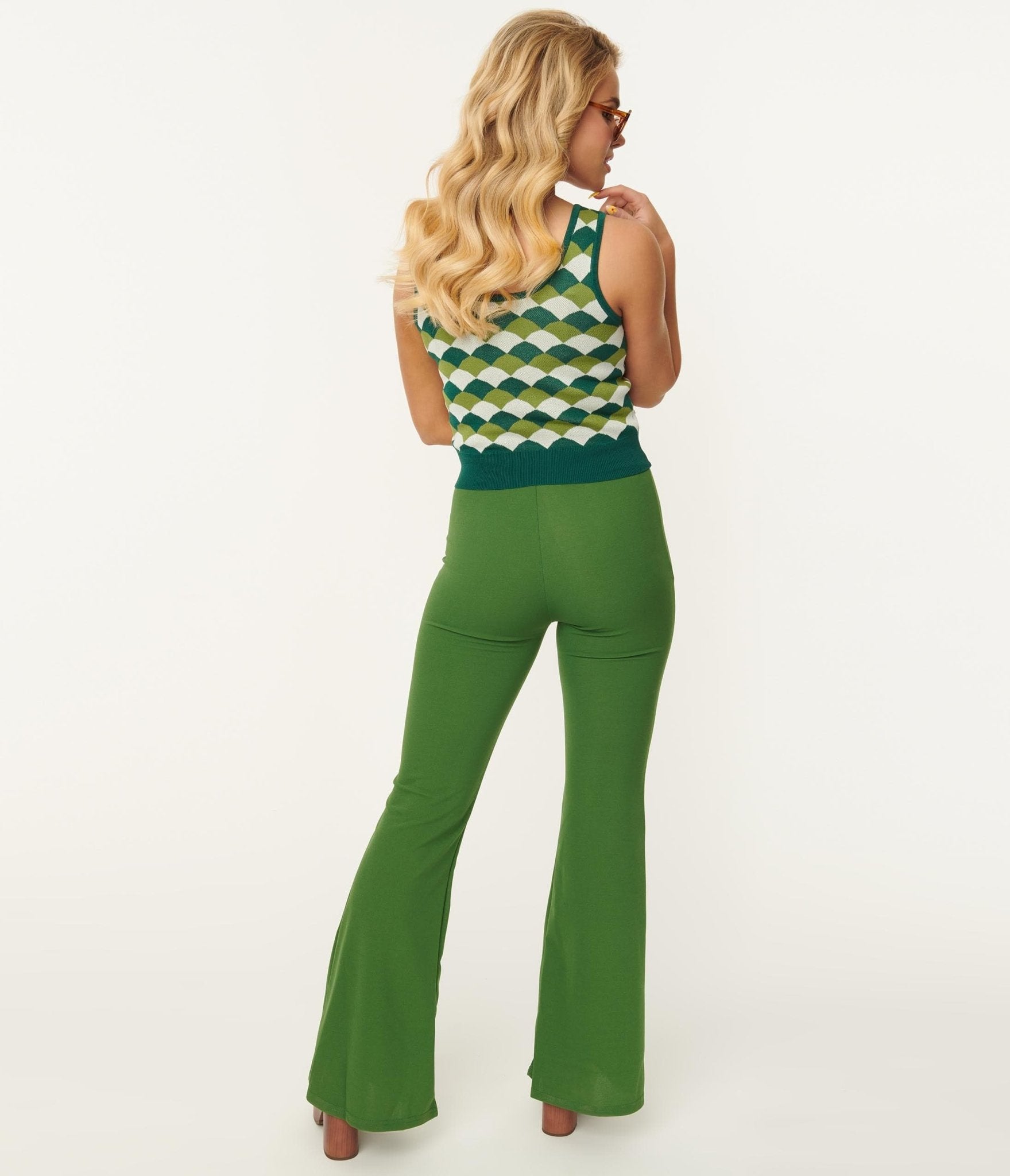 Green Flare Pants