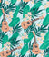 Hell Bunny Light Blue & Green Tropical Ukulele Swing Dress – Unique Vintage