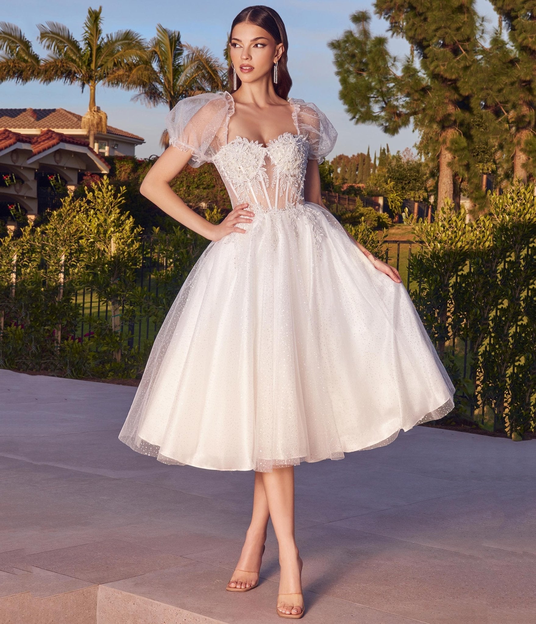 Cinderella Divine Marigold Sequin Fitted Corset Prom Dress – Unique Vintage