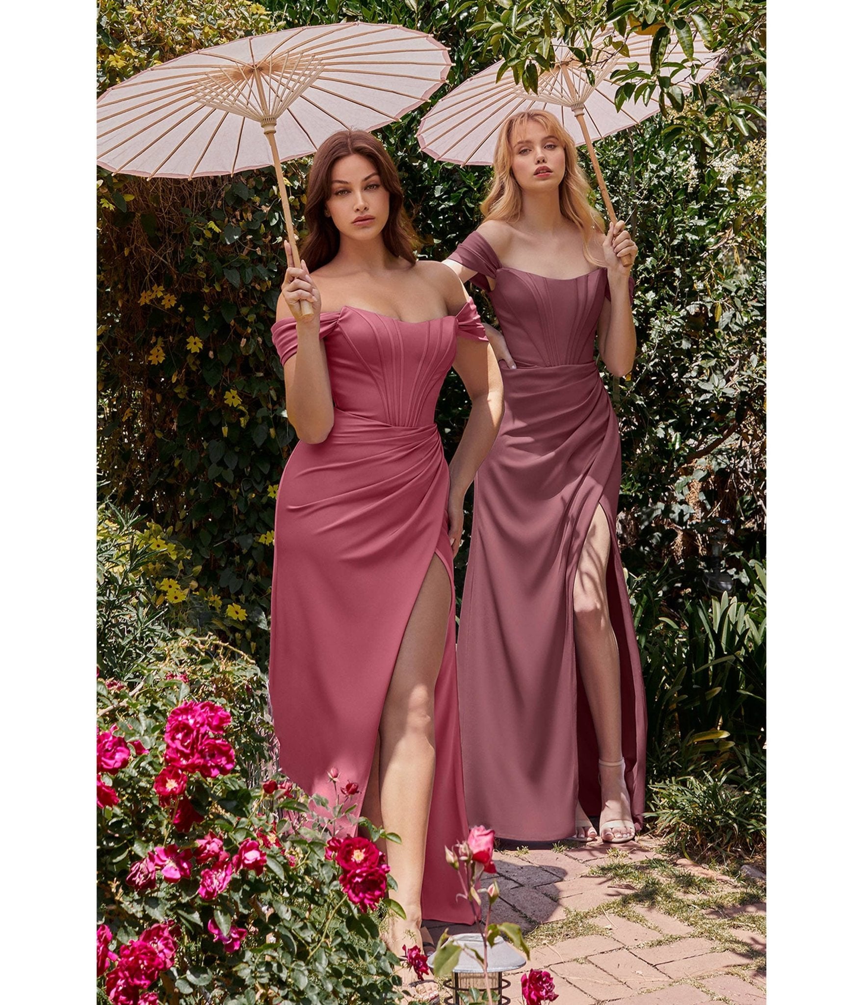Cinderella Divine Plus Size Olive Divine Satin Corset Off-Shoulder Prom  Dress