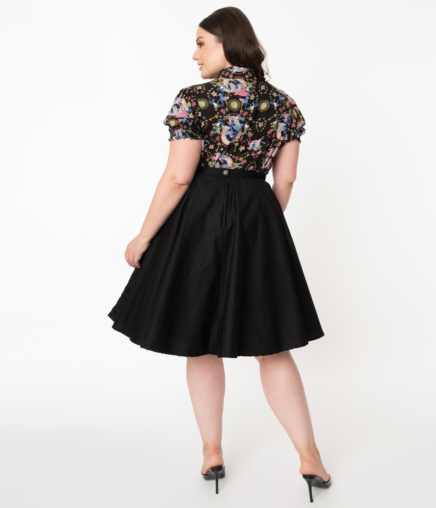 Plus size skater skirt cheap 50s