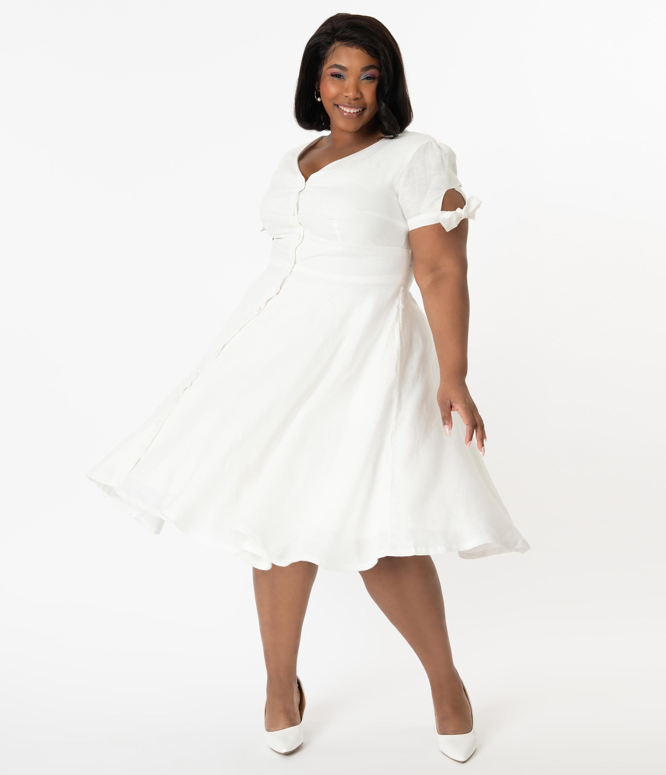 White linen shop plus size clothing