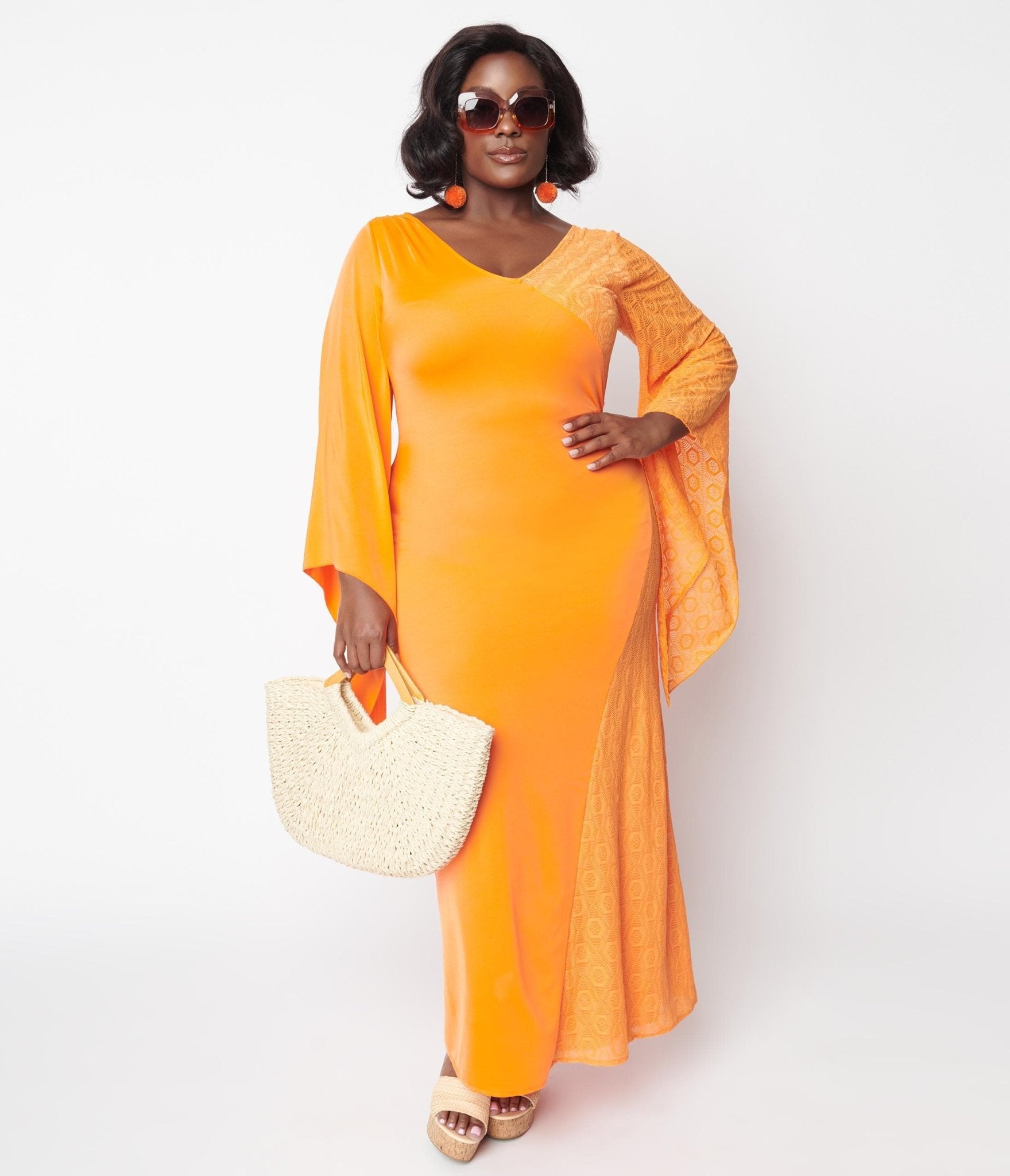 Plus size 2024 neon maxi dress