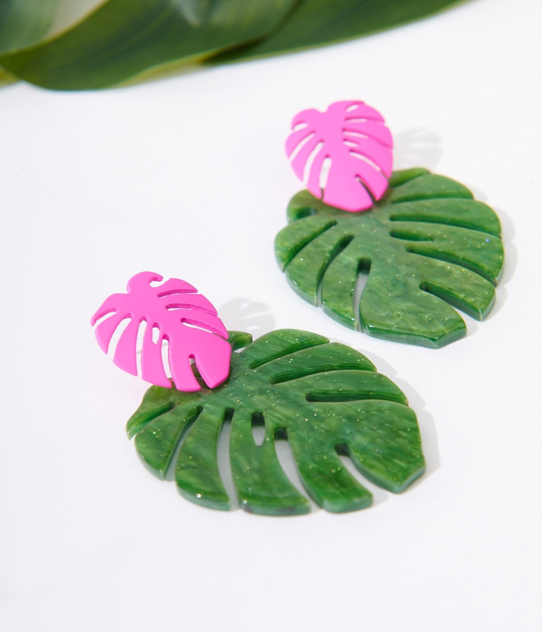  4 Pairs St Patricks Day Earrings for Women Green Leaf