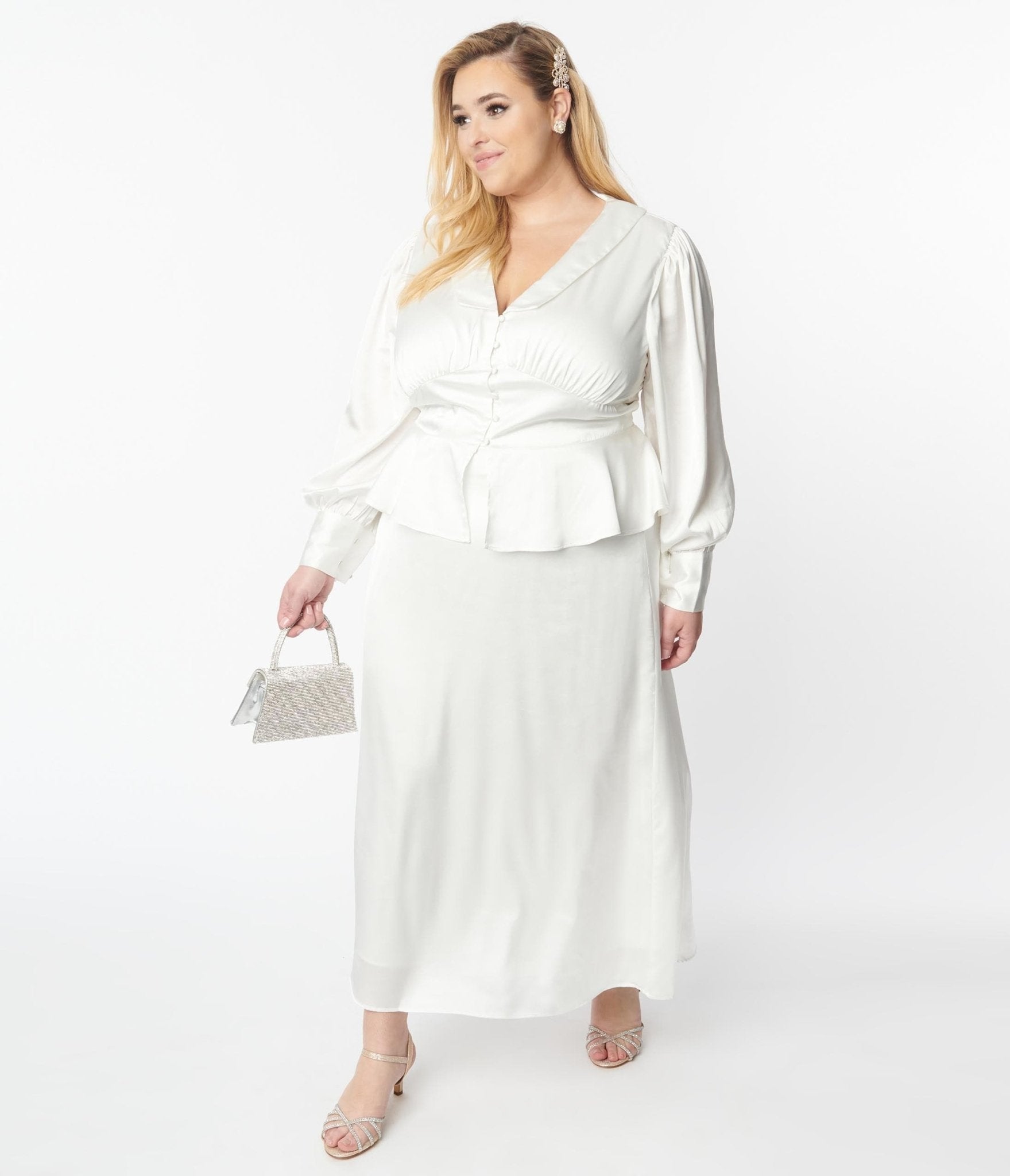 Plus size 2024 long white skirt