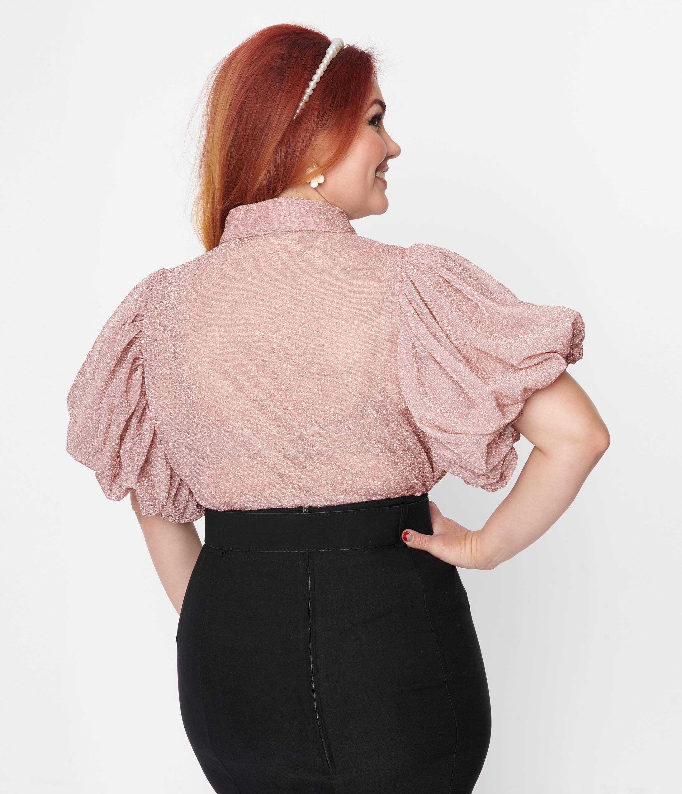 Puff sleeve discount blouse plus size