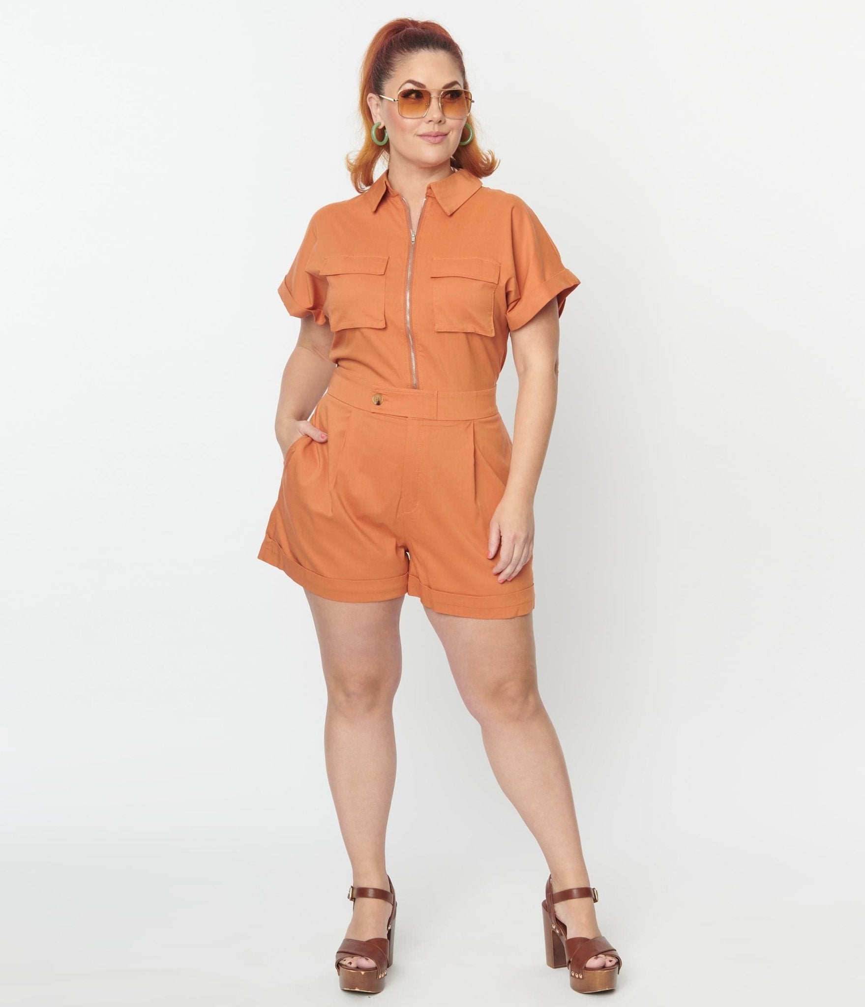 Orange store cargo playsuit