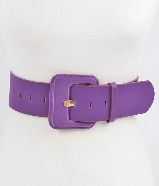 Purple Faux Suede Wide Belt – Unique Vintage