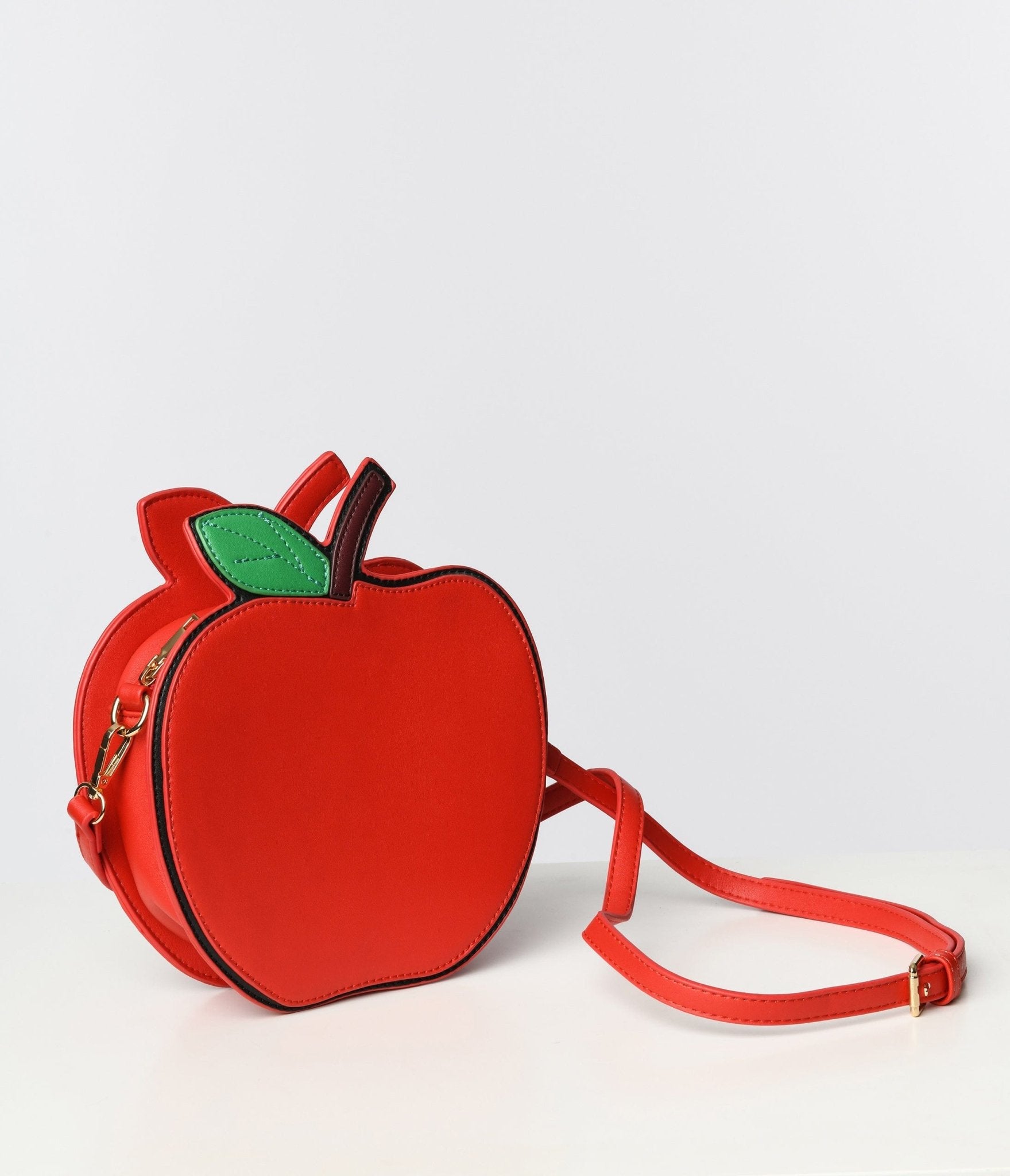 Luxury Red Apple Shape Clutch Design Rhinestone Wedding Handbag Women Gold  Metal Evening Clutches Bag Mini