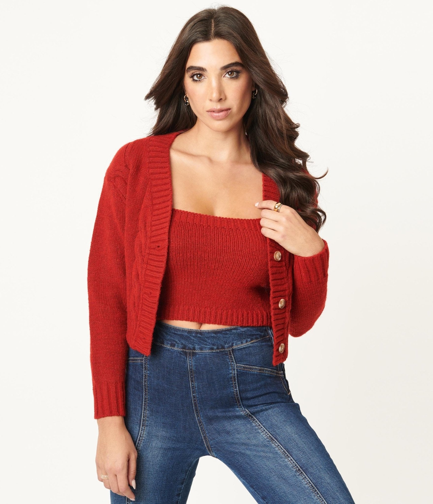 Crop cardigan sale top