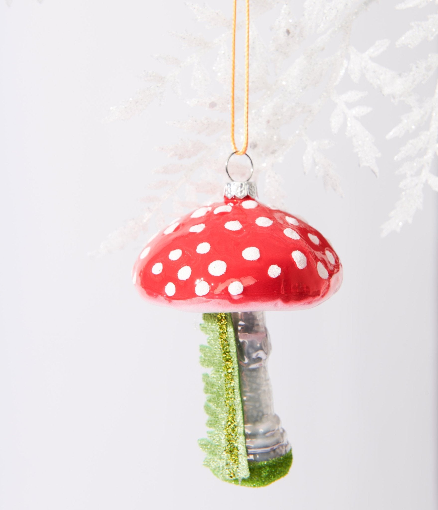 Red Magical Mushroom Glass Ornament – Unique Vintage