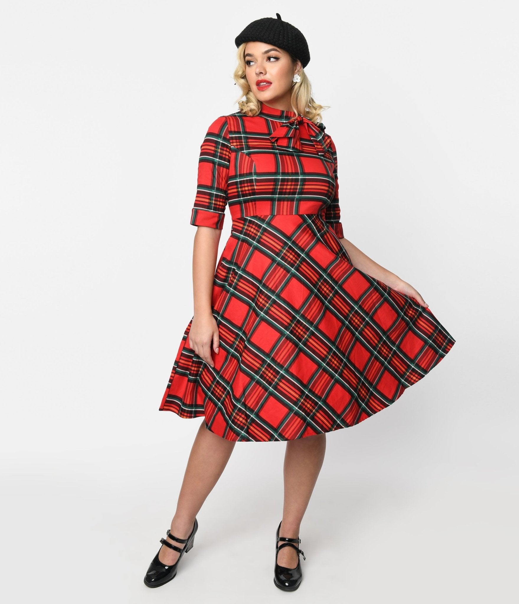 Unique vintage plaid on sale dress