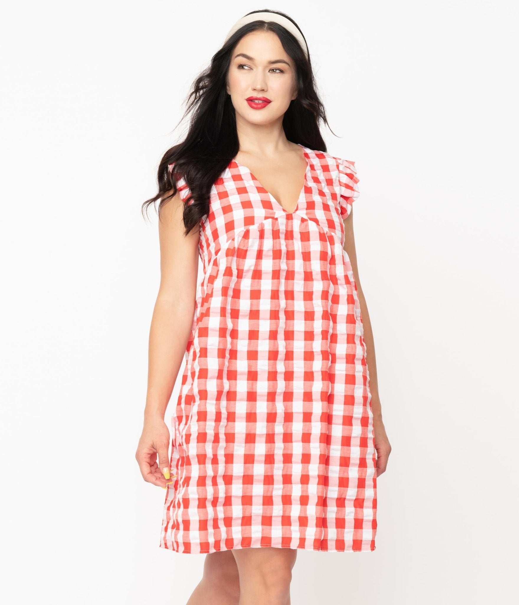 White gingham clearance dress