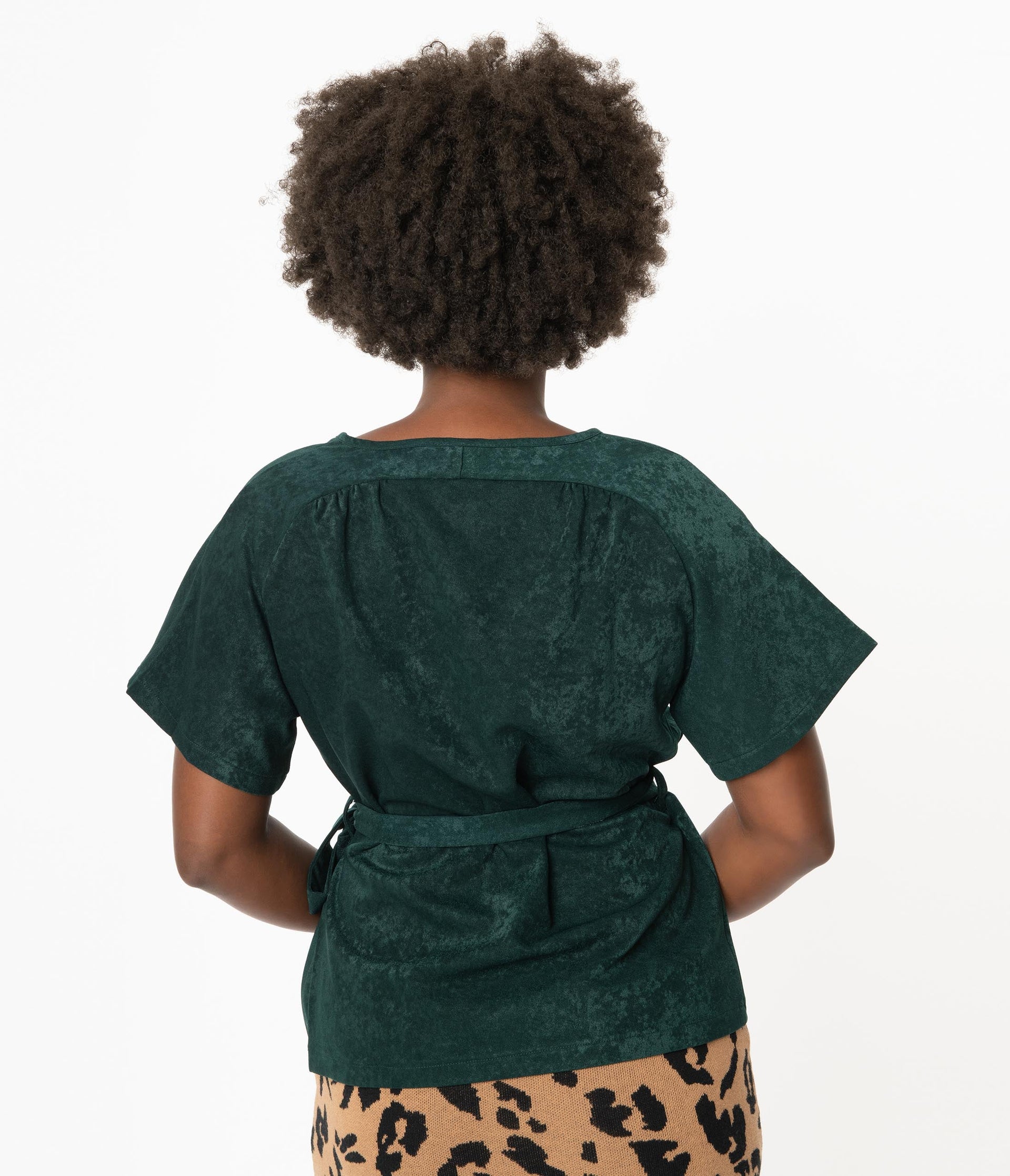 Retro Style Emerald Tara Wrap Top - Unique Vintage - Womens, TOPS, WOVEN TOPS