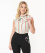 Retrolicious Candy Cane Stripe Bow Blouse