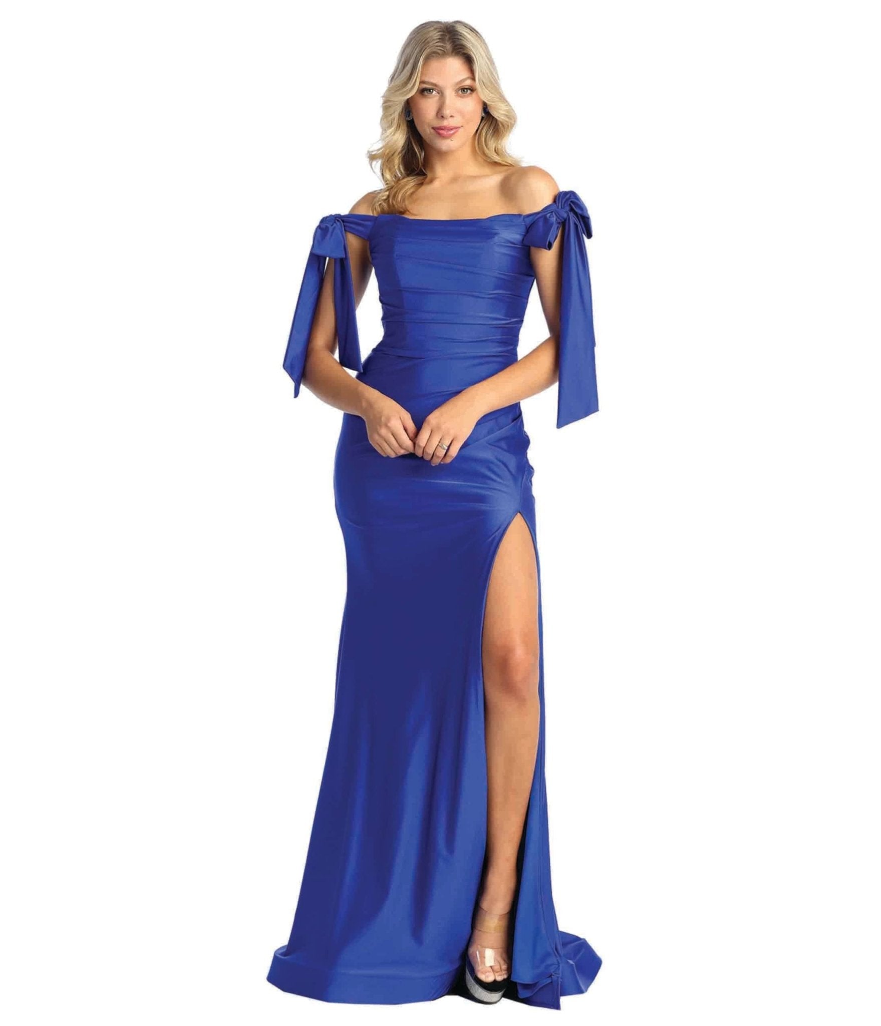 Royal Blue Off The Shoulder Prom Dress – Unique Vintage