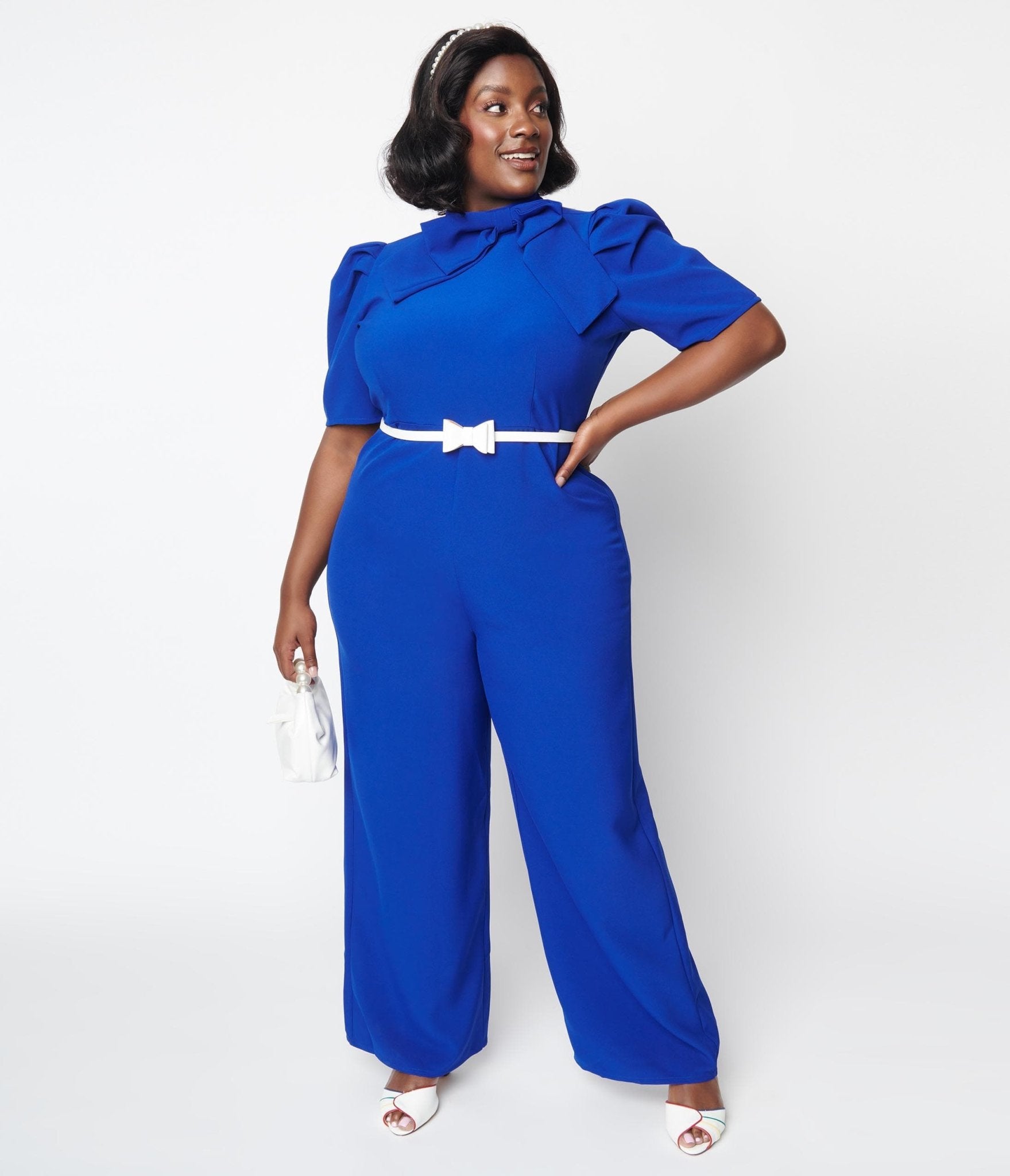 Royal blue jumpsuit with hot sale sleeves