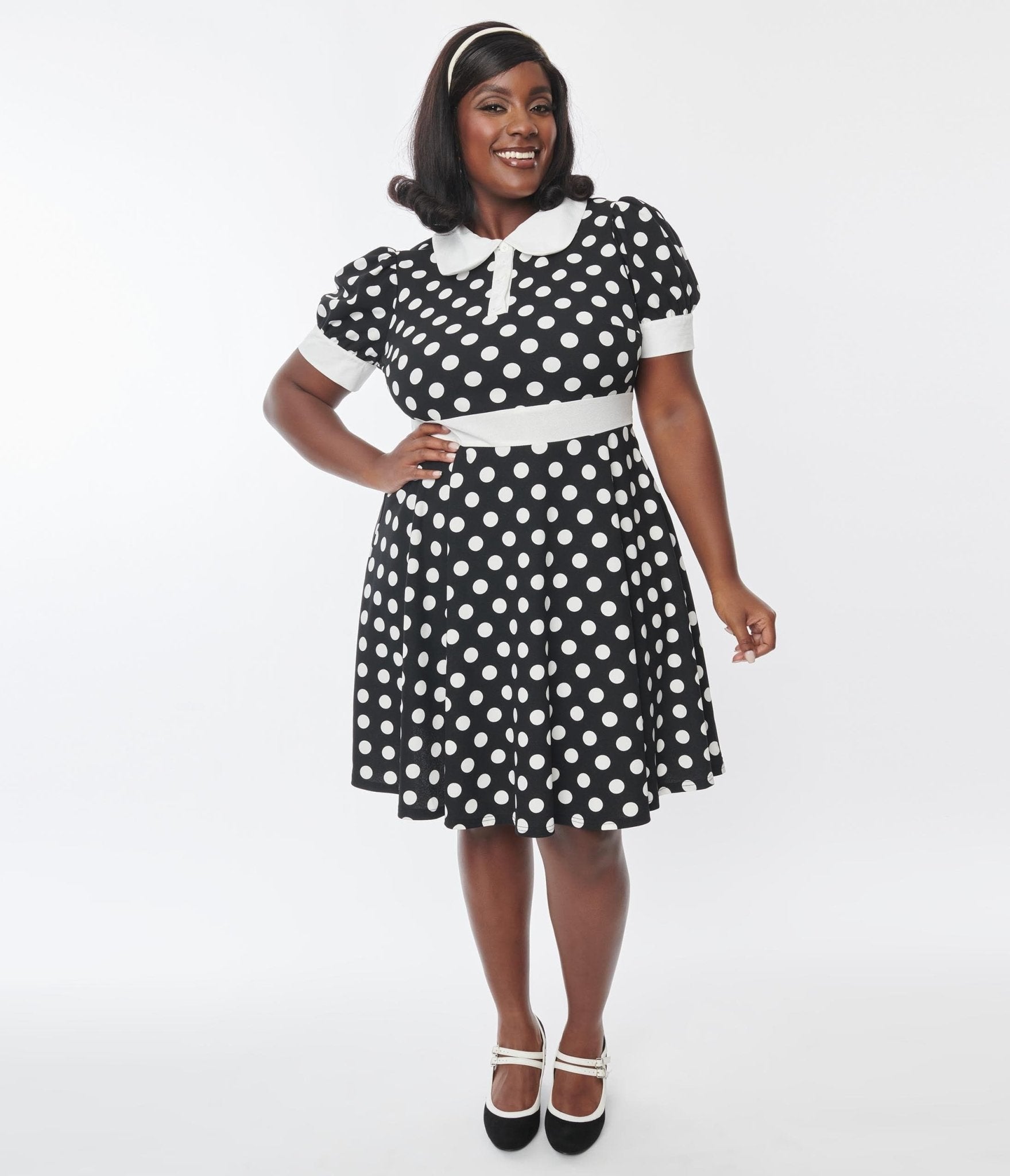 White fit and deals flare dress plus size