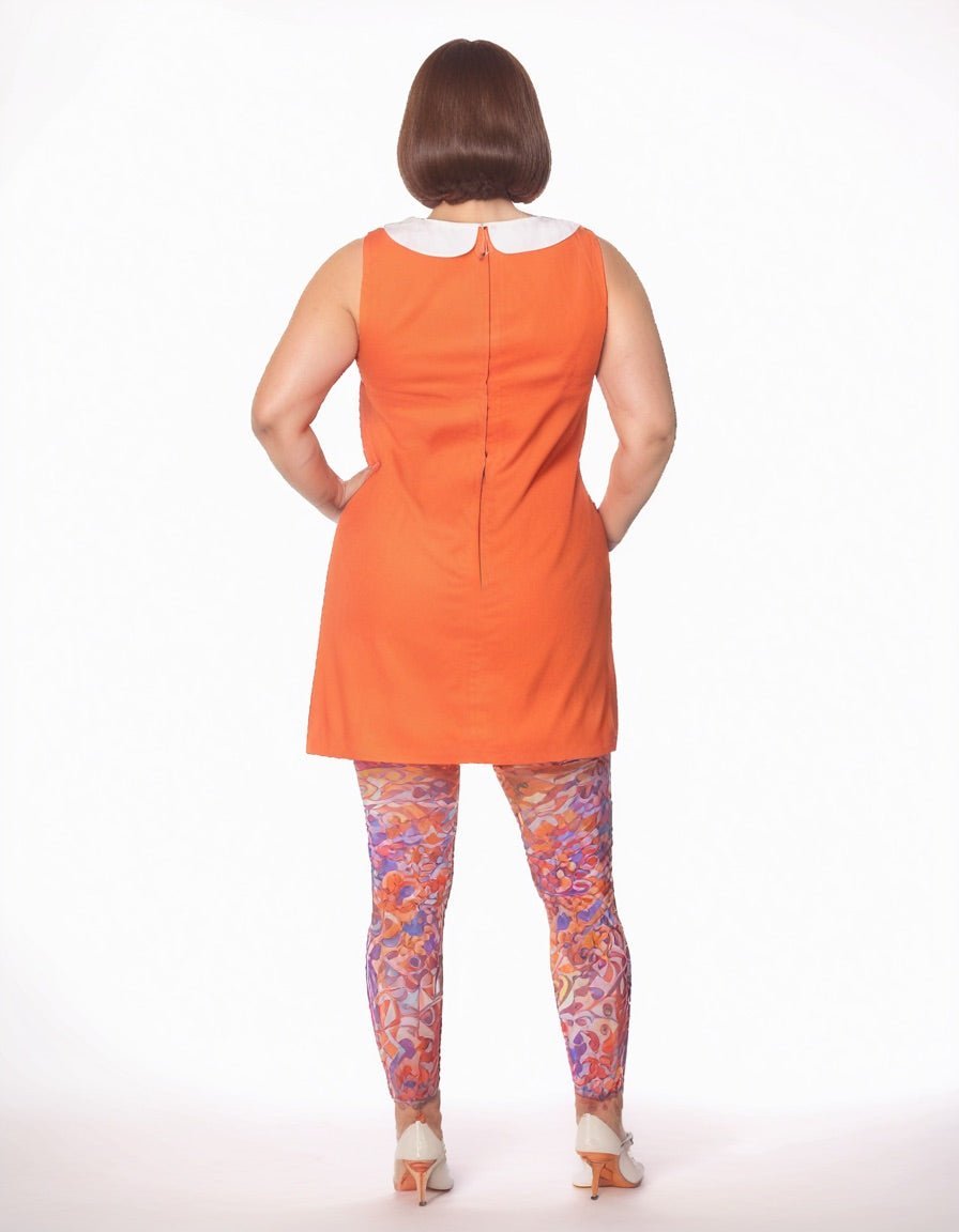 Smak Parlour Plus Size Orange & Purple Tie Neck Shift Dress – Unique Vintage