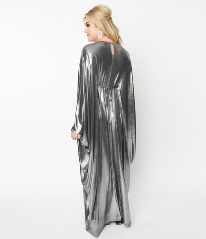 Smak Parlour Silver Batwing Caftan - Unique Vintage - Womens, DRESSES, CAFTAN