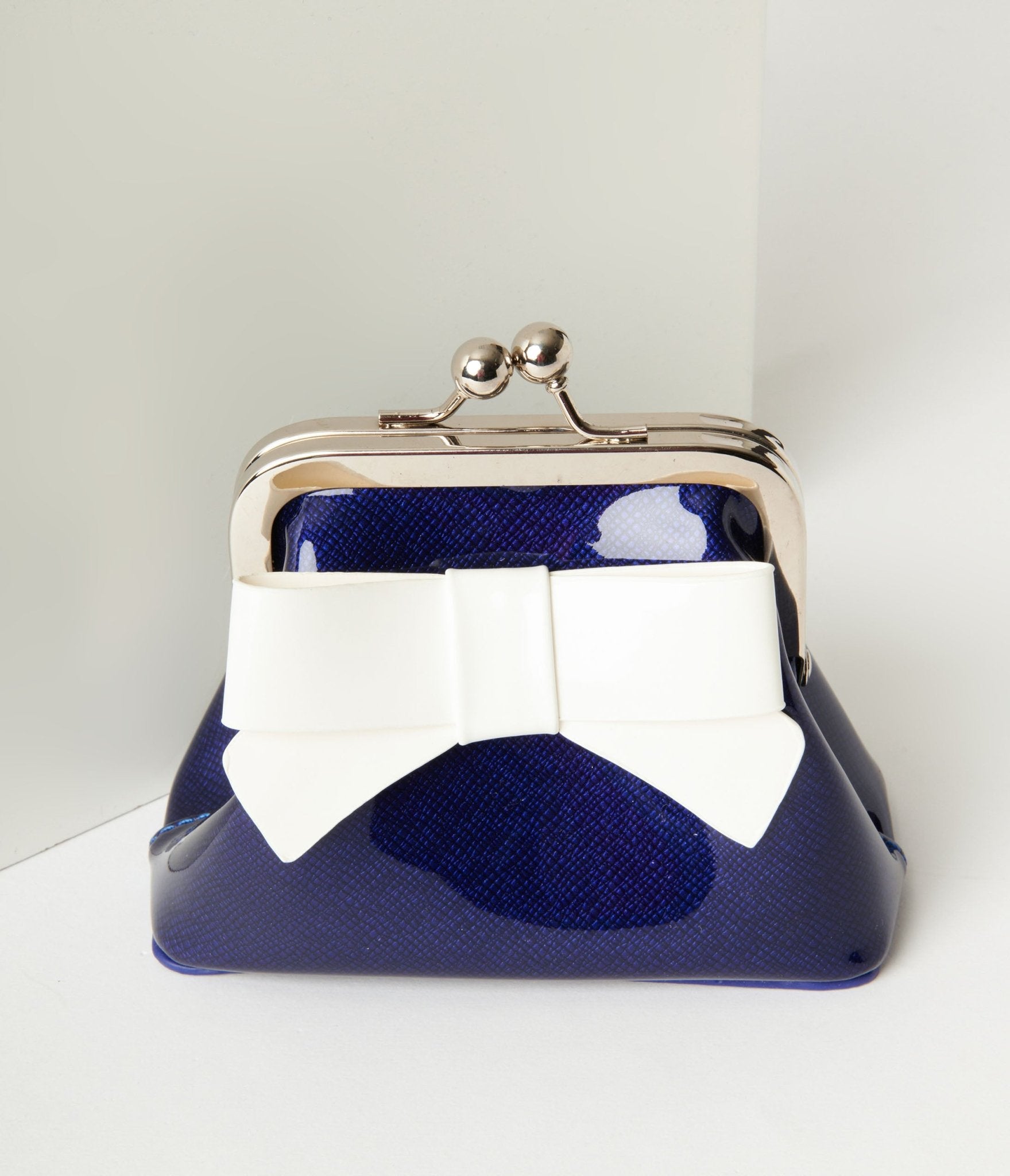 Clutch Messenger Bag - Bridal Blue Floral Leather - Marino Orlandi