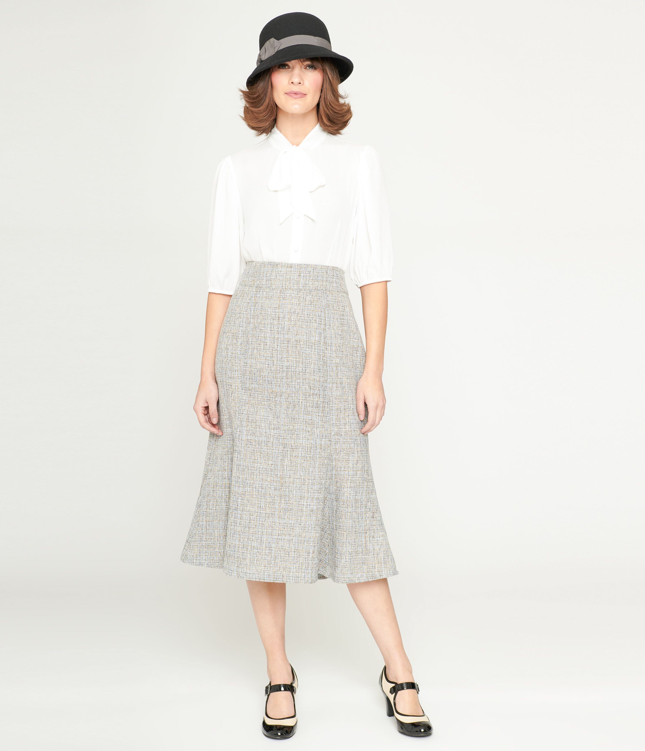 Buy BROWN A-LINE RETRO MIDI SKIRT for Women Online in India