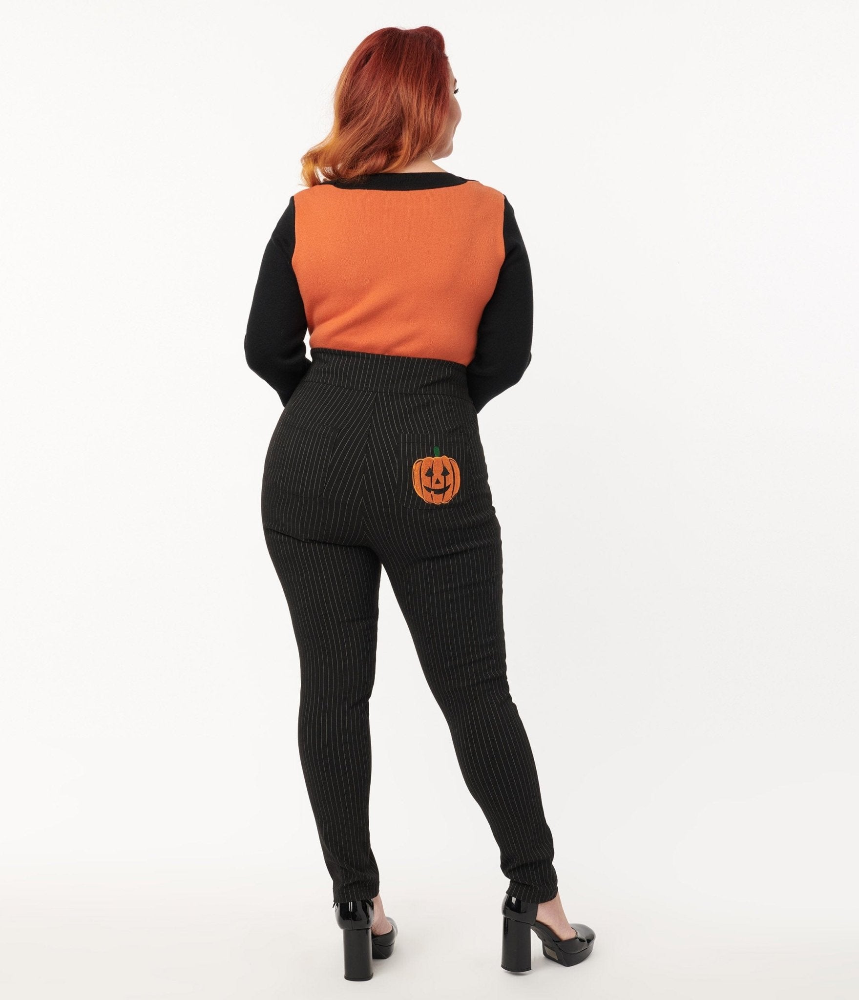 Women's Orange Basics High Waisted Crepe Skinny Trousers | Boohoo UK