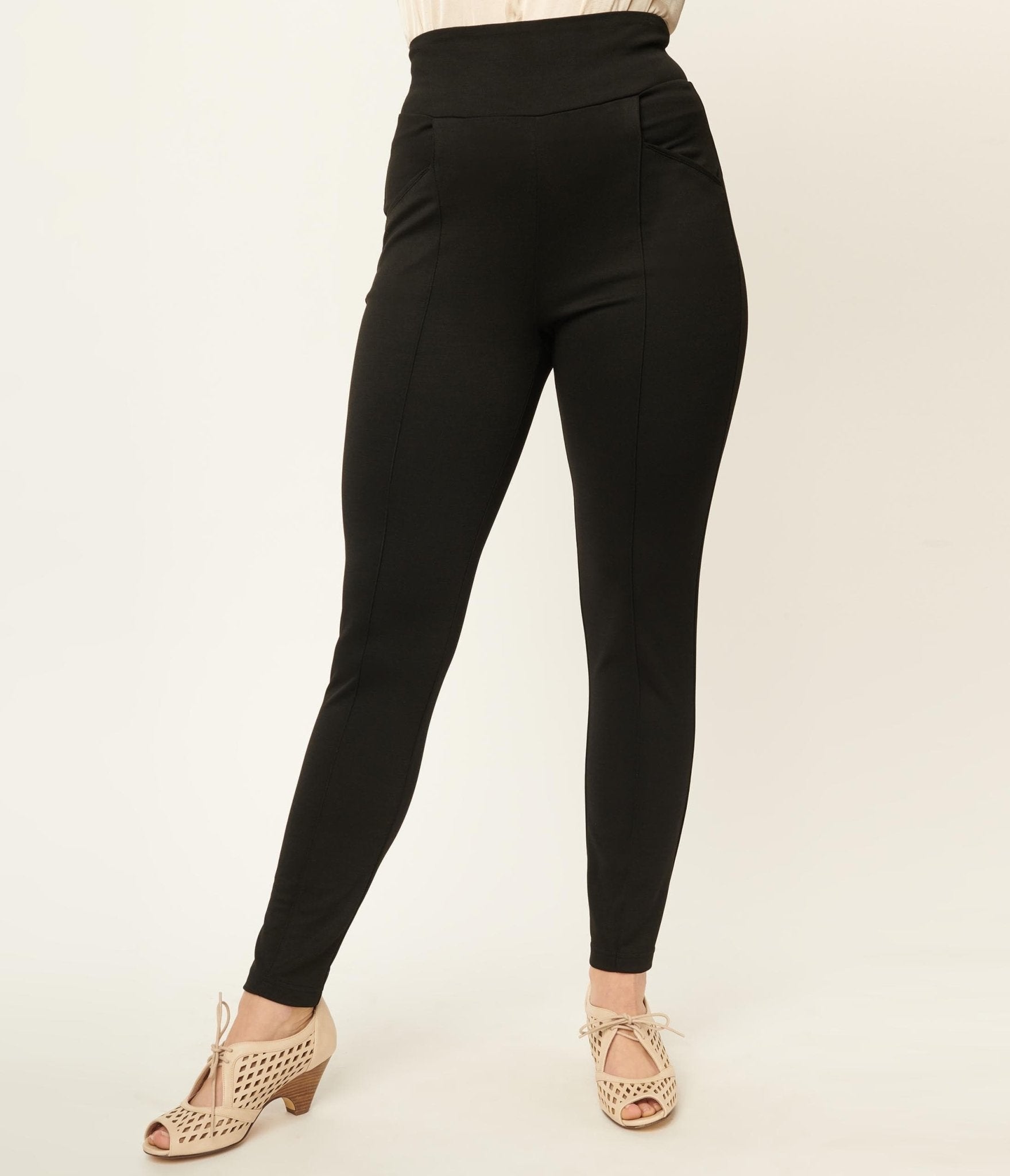 Ralph Lauren Metallic Trim Ponte Pants Women's Plus Size 1X Black Stretch 